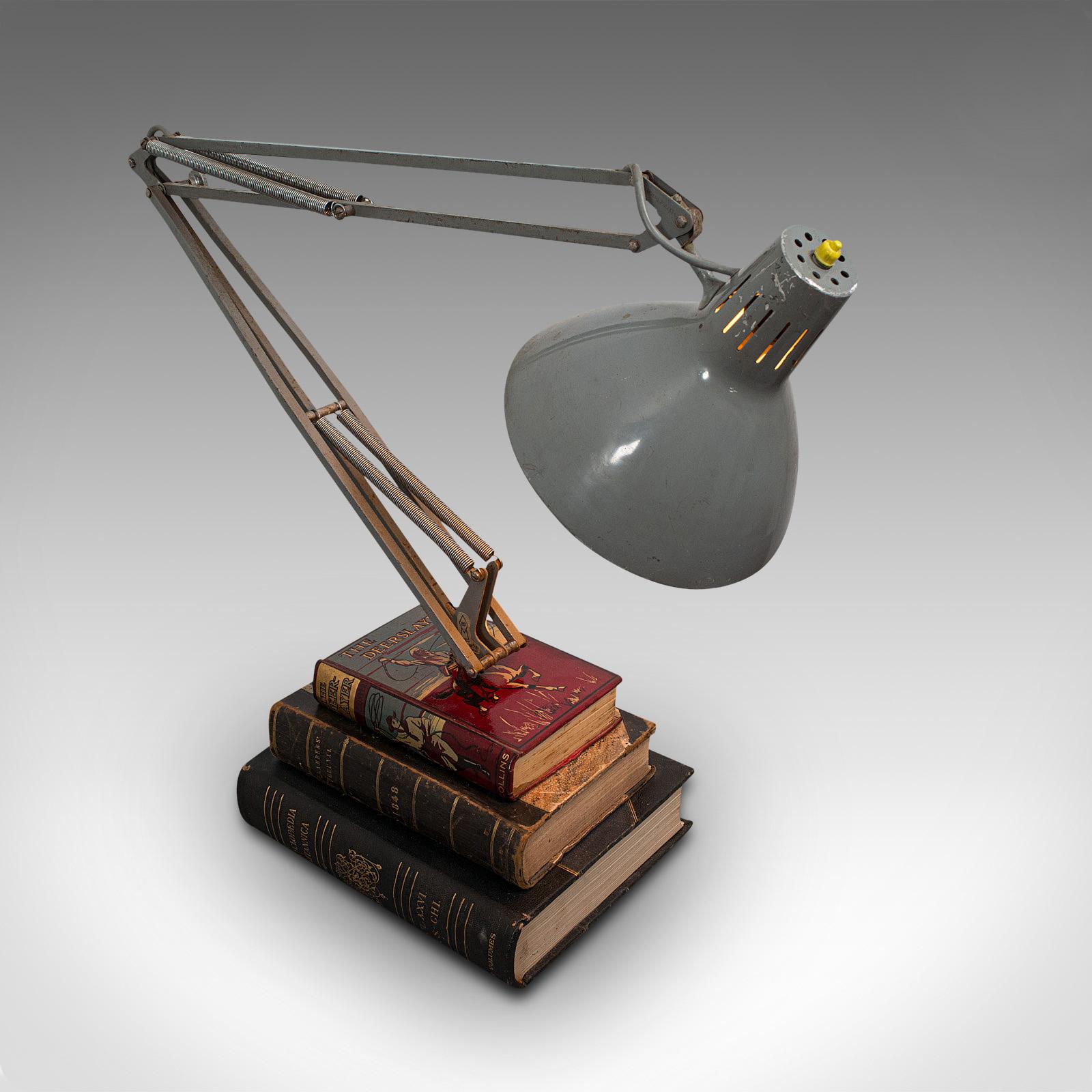 Steel Vintage Anglepoise Lamp English Desk, Architect's Light, Bibliophile, circa 1960 For Sale