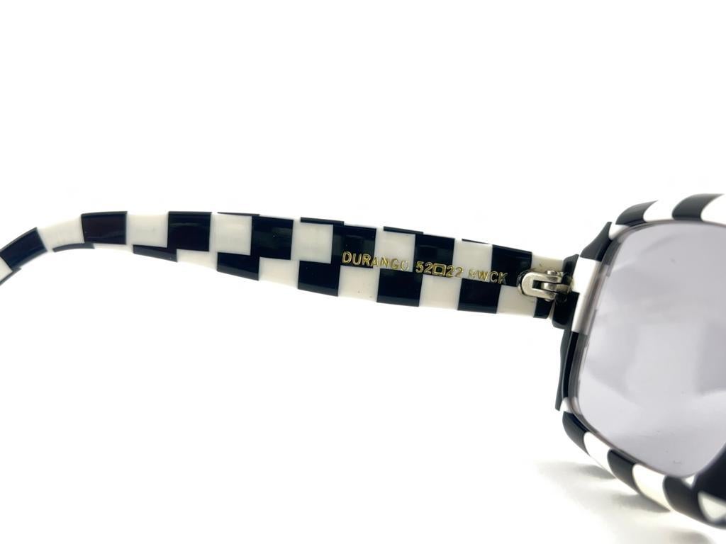 Gray Vintage Anglo American Durango Black & White Sunglasses 1980 For Sale