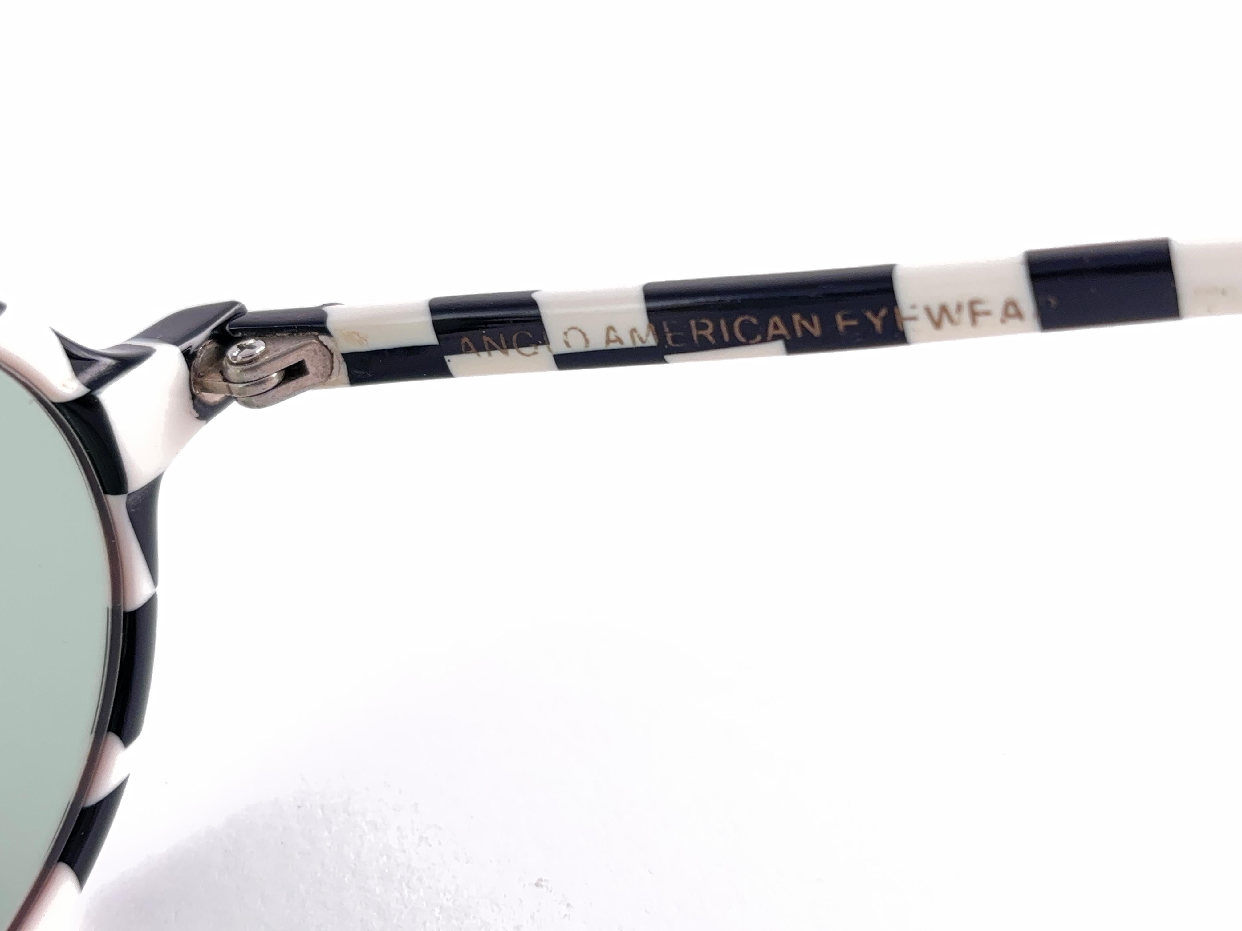 Women's or Men's Vintage Anglo American Eyewear Lancaster Checkered 1980's Sunglasses For Sale