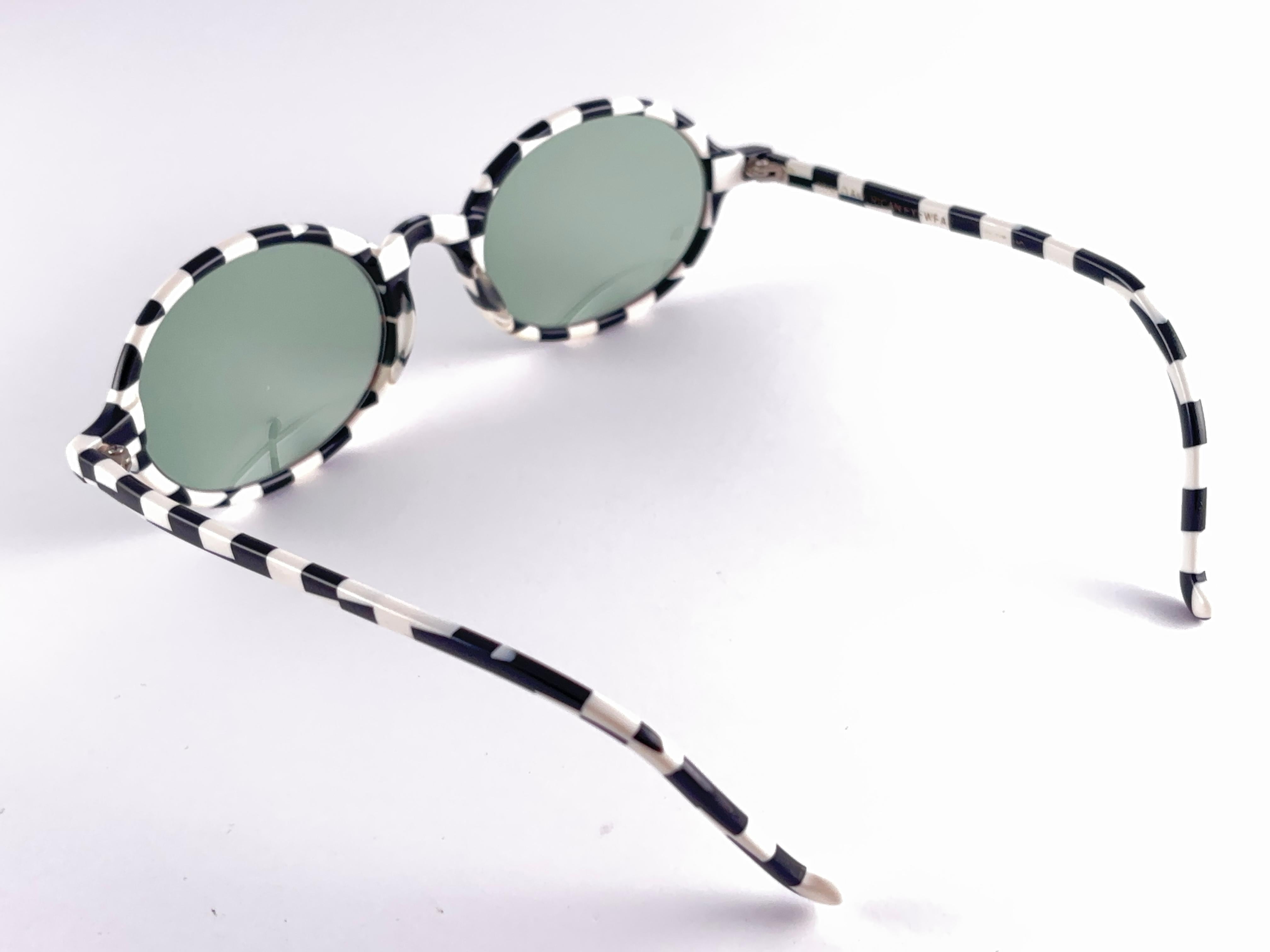 Vintage Anglo American Eyewear Lancaster Checkered 1980's Sunglasses For Sale 2