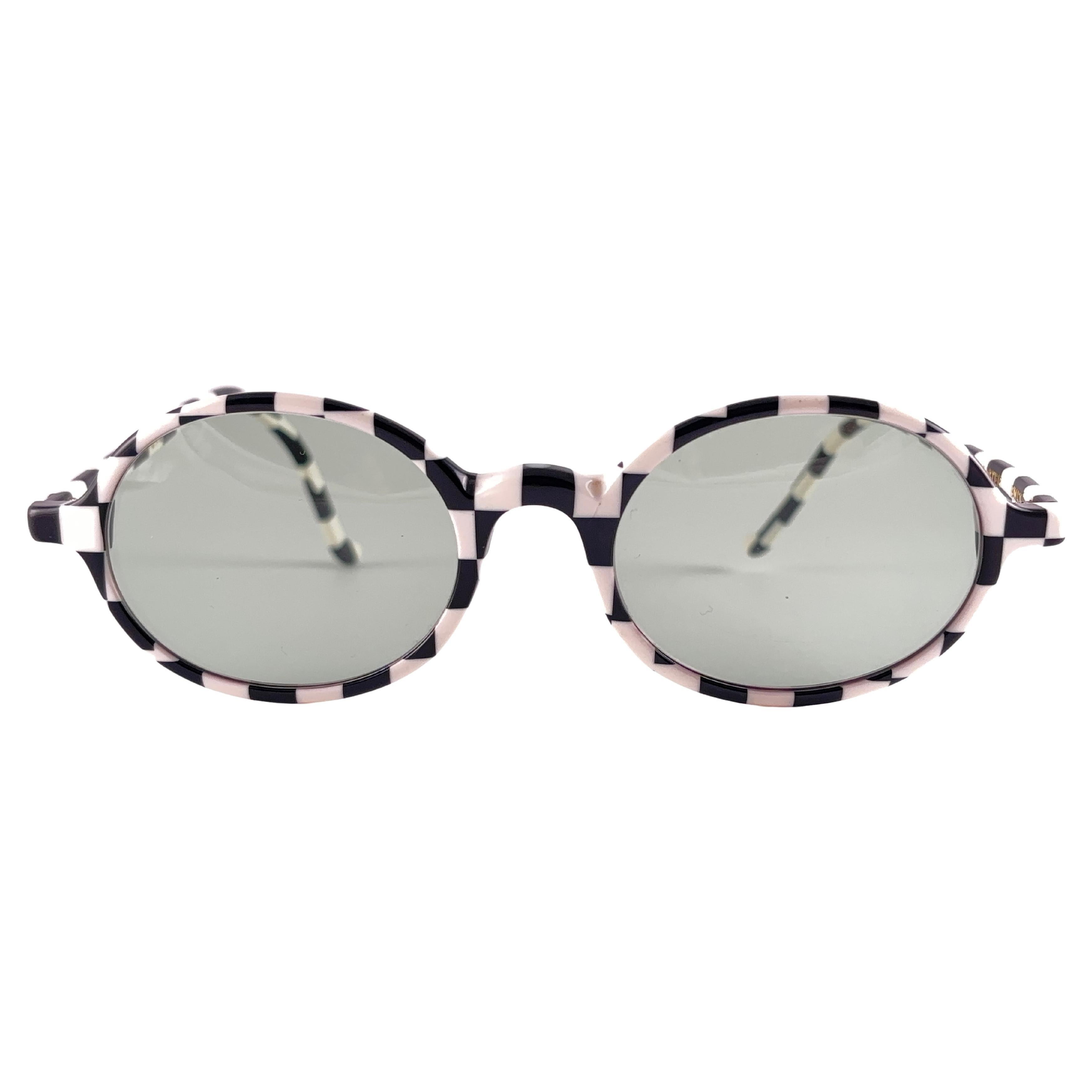 Vintage Anglo American Eyewear Lancaster Checkered 1980's Sunglasses For Sale
