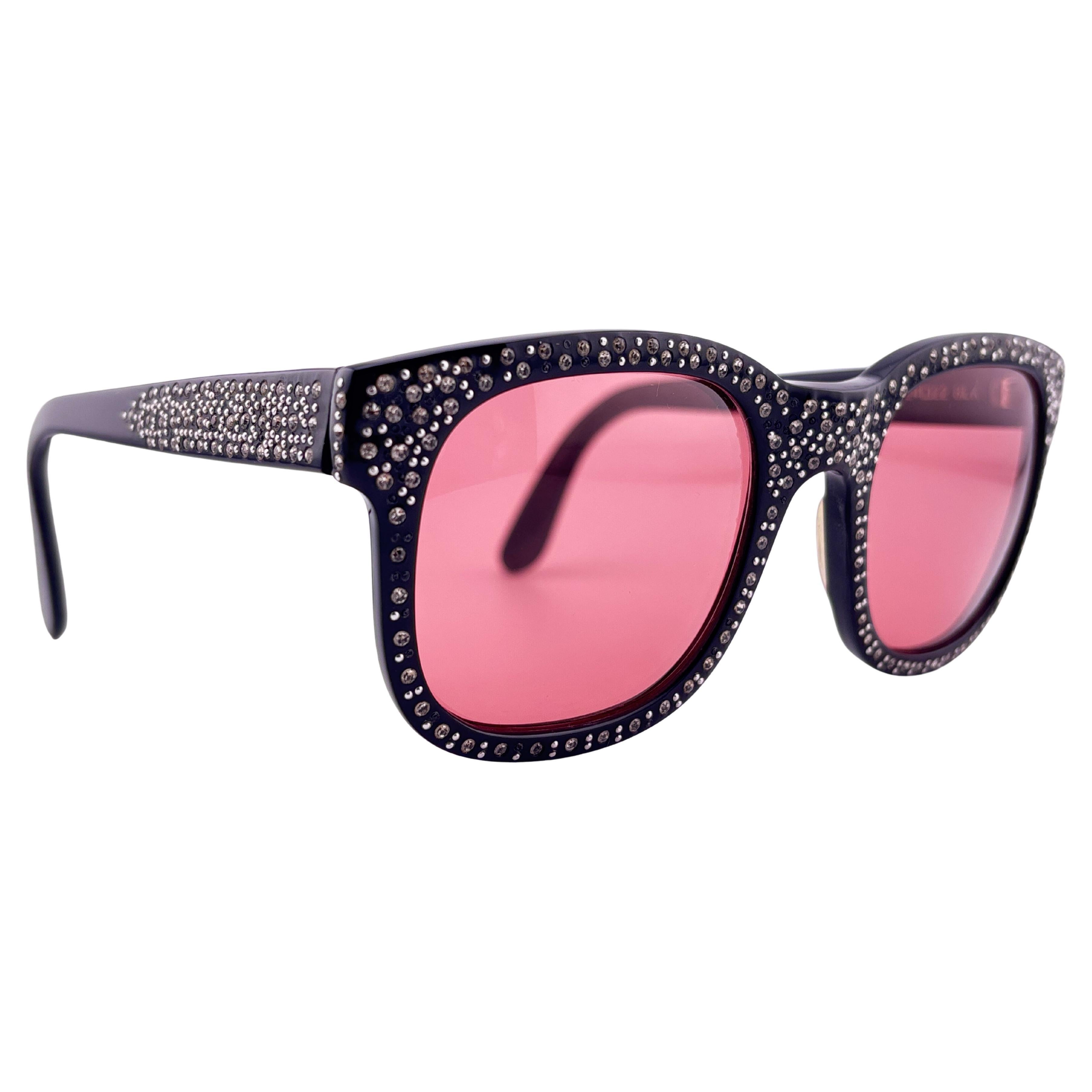 Lunettes de soleil Vintage Anglo American Eyewear MOD 304 Rhinestones England en vente