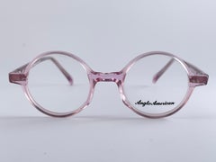 Vintage Anglo American Eyewear RX Round Pink 1980's Sunglasses