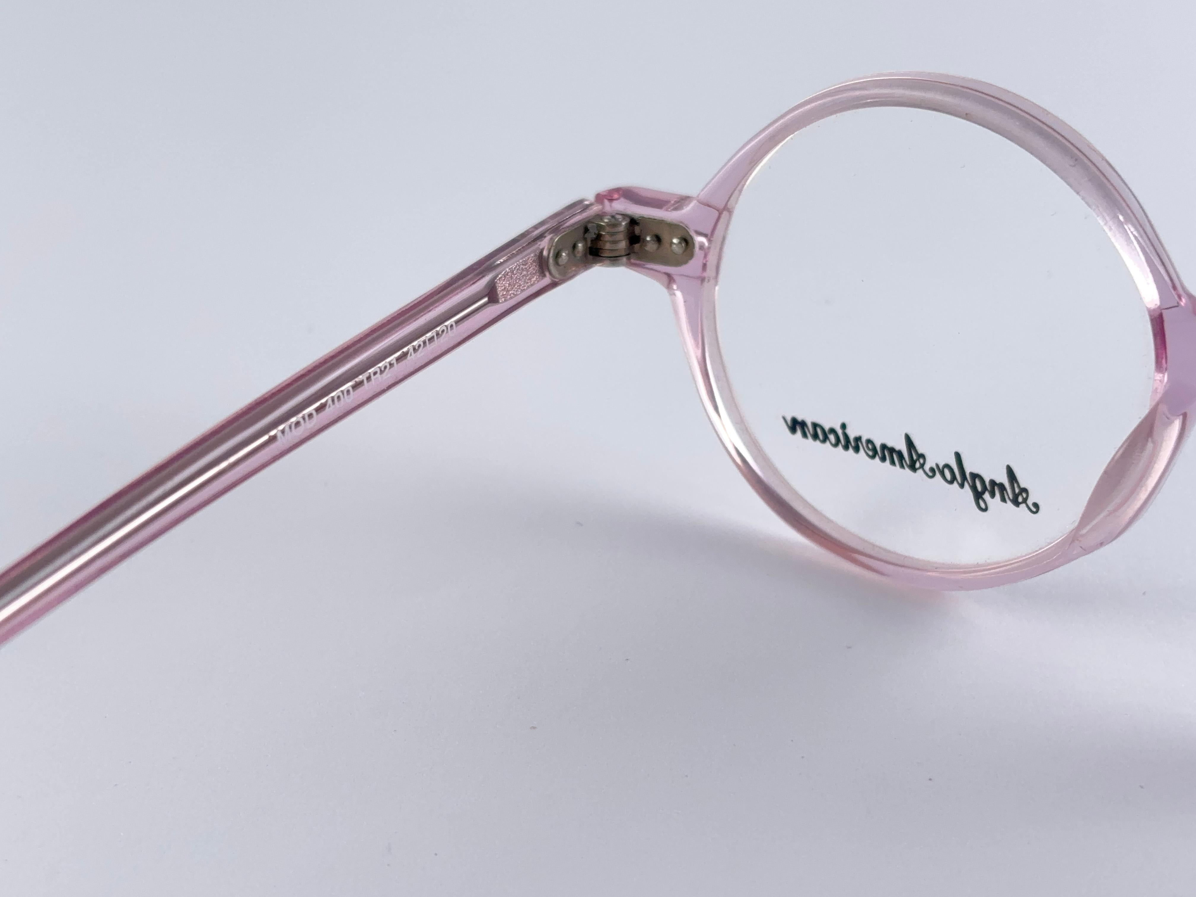 Vintage Anglo American Eyewear RX Round Pink 1980's Sunglasses For Sale 1