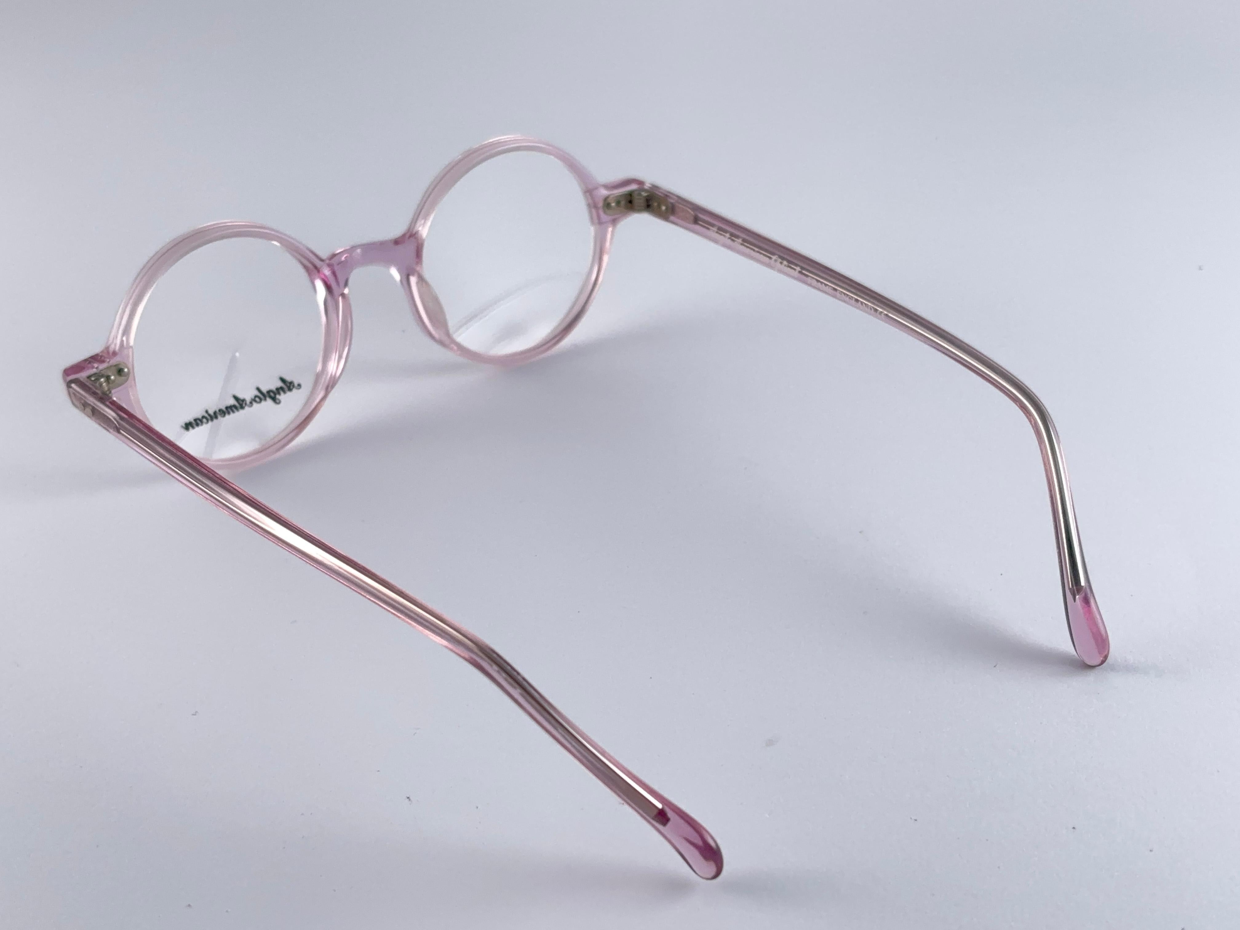 Vintage Anglo American Eyewear RX Round Pink 1980's Sunglasses For Sale 2
