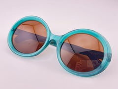 Vintage Anglo American Eyewear Turquoise Round Savanna England Sunglasses