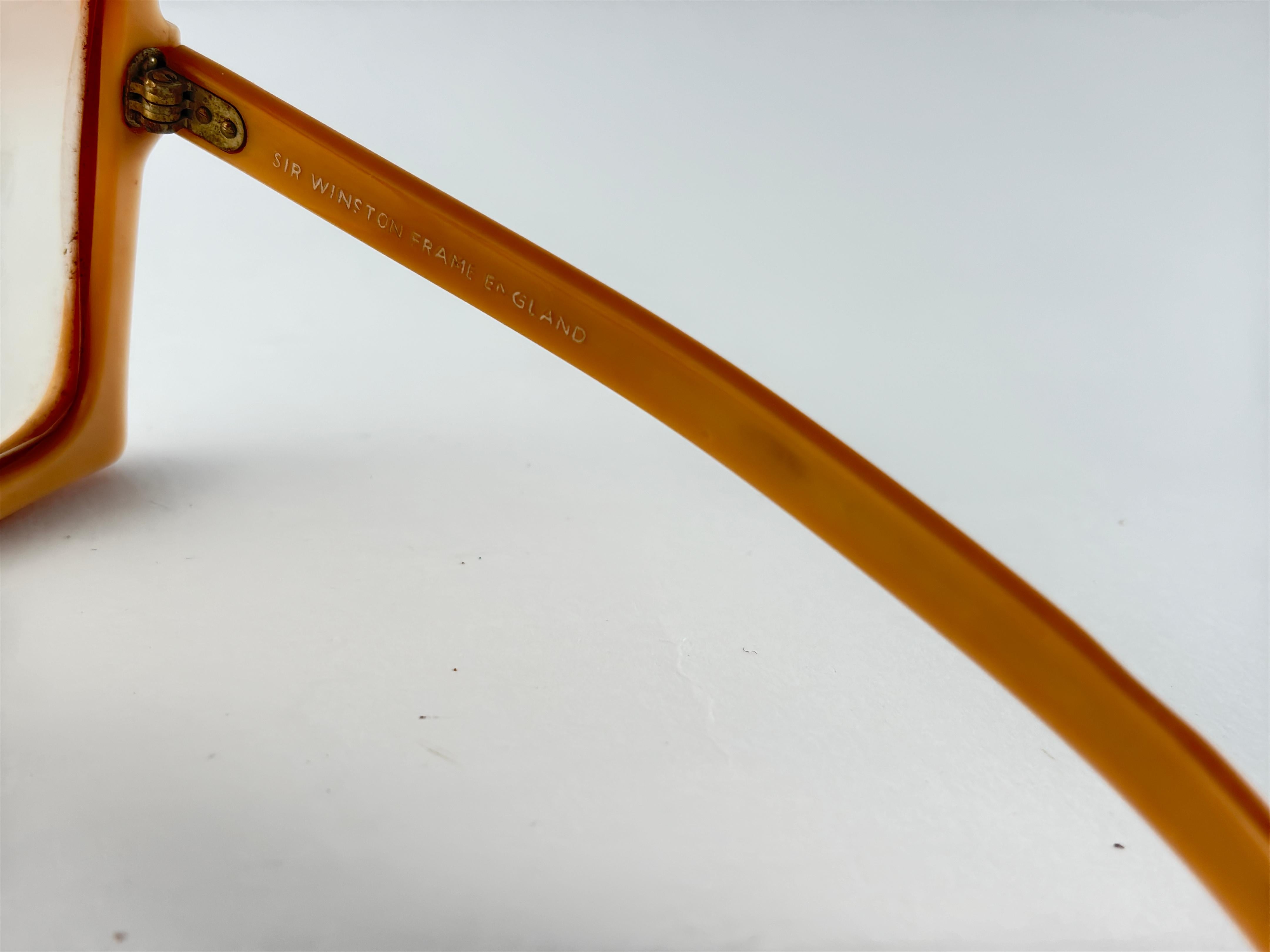 Lunettes de soleil Vintage Anglo American For Sir Winston Taupe Mask 1980 Unisexe en vente