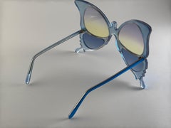 Vintage Anglo American Optical " Butterfly " Blaue Sonnenbrille 1970 England