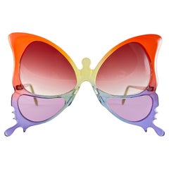 Vintage Anglo American Optical " Mariposa " Gafas de sol multitono 1970 Inglaterra