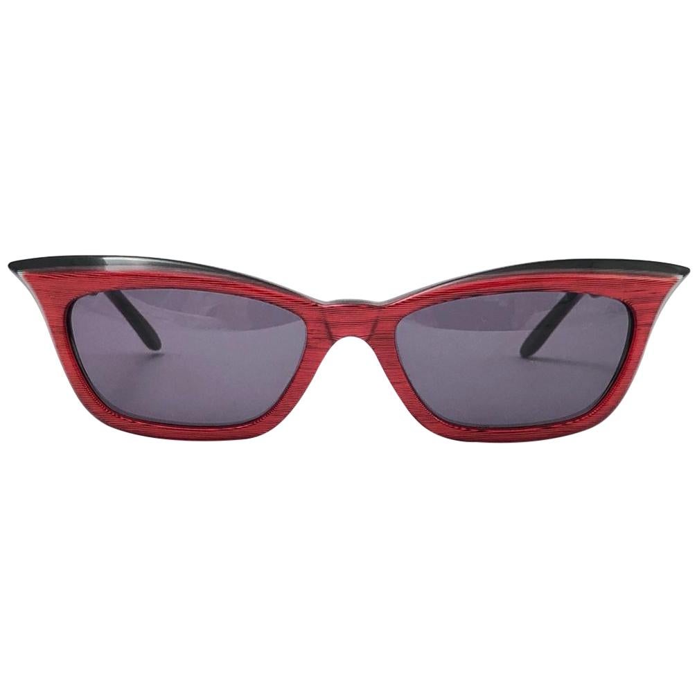Gafas de sol vintage Anglo American Optical " COQUILLE " Cat Eye 1980 Inglaterra en venta