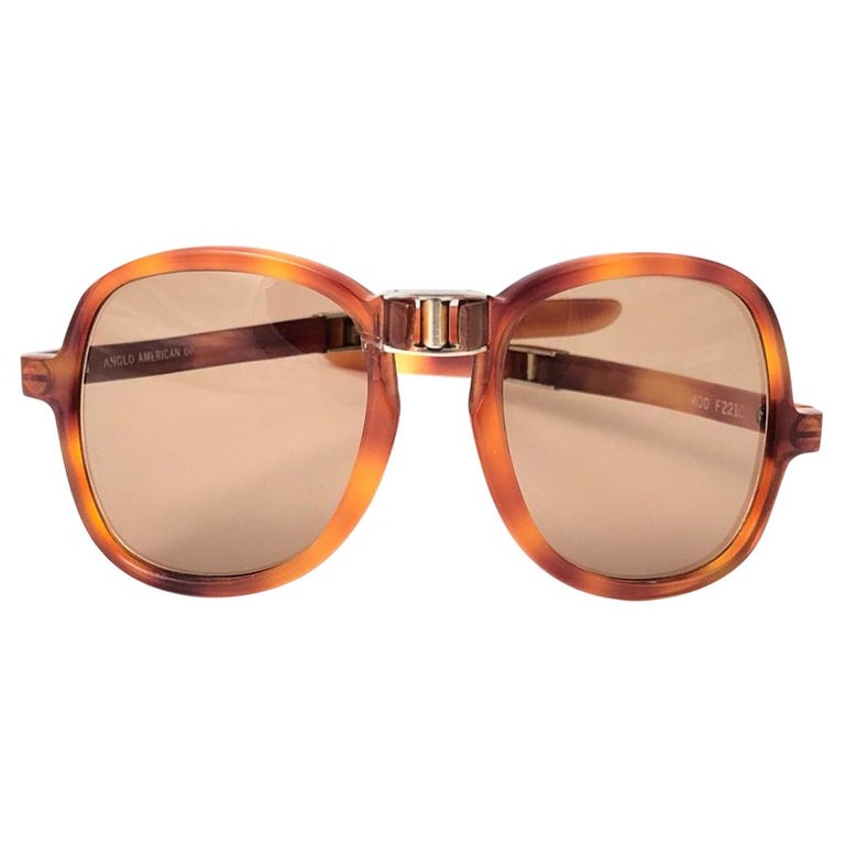 Vintage Anglo American Optical Tortoise Folding Sunglasses  display picture 1