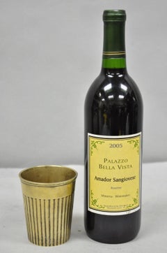 Vintage Anglo Indian Brass Bronze Ribbed Lassi Tumbler Cup with Patina