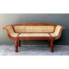 Vintage Anglo Indian Cane Settee
