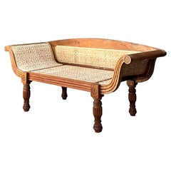 Vintage Anglo Indian Cane Settee