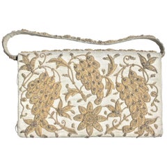 Used Anglo-Indian Hand-Crafted Clutch Purse or Evening Bag with Embroidery