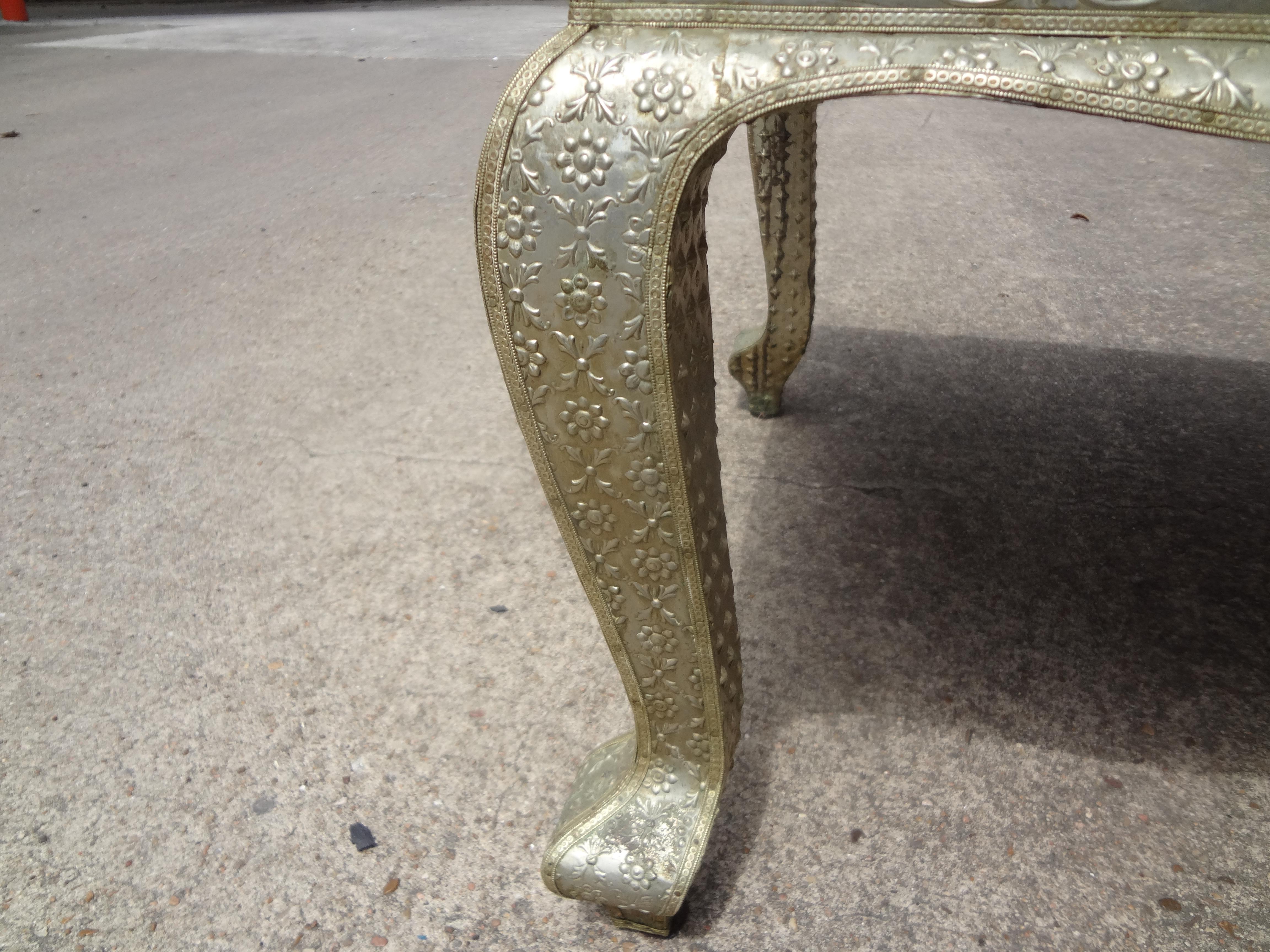 Mid-20th Century Vintage Anglo-Indian Metal Clad Table For Sale