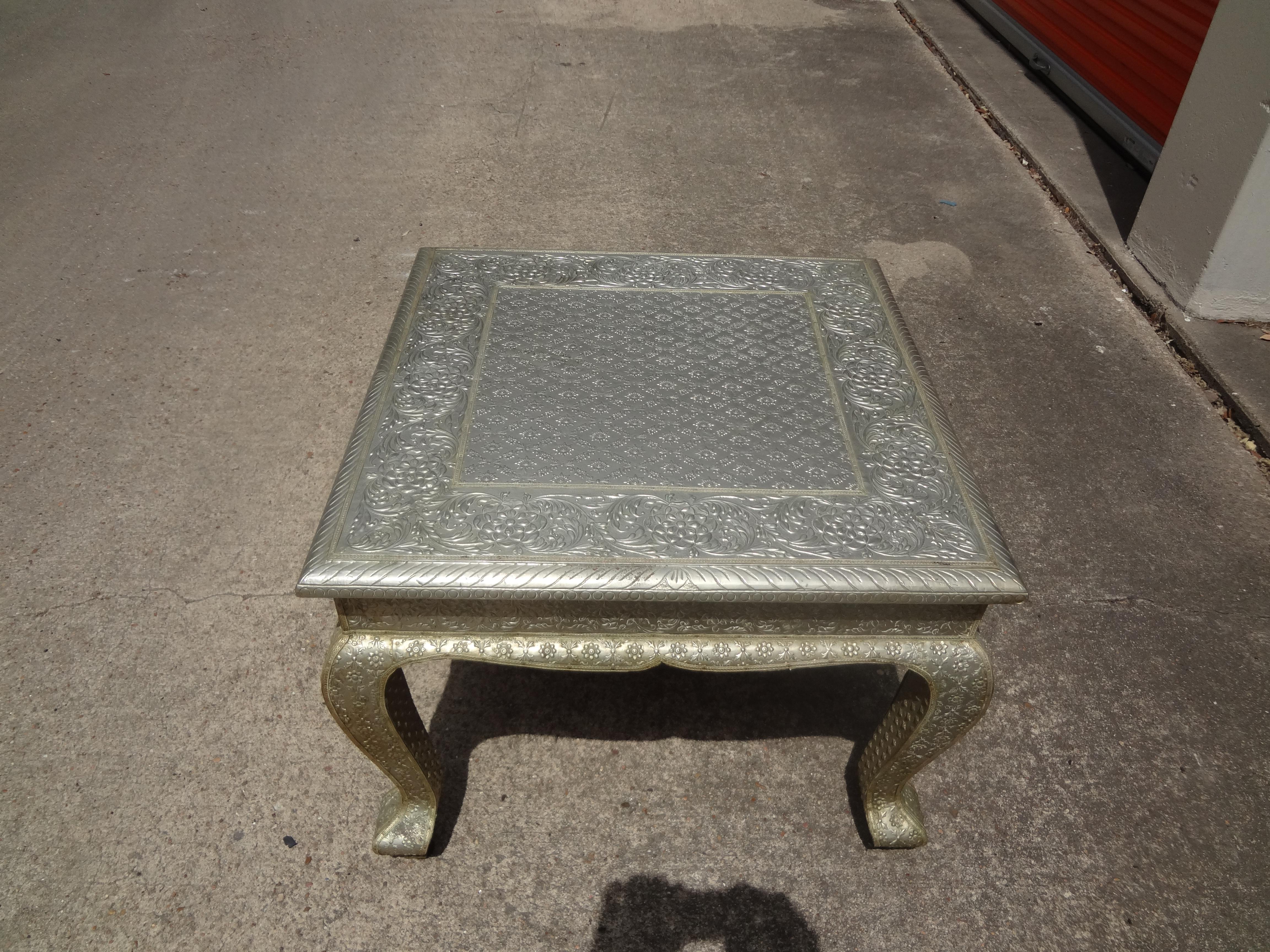 Vintage Anglo-Indian Metal Clad Table For Sale 1