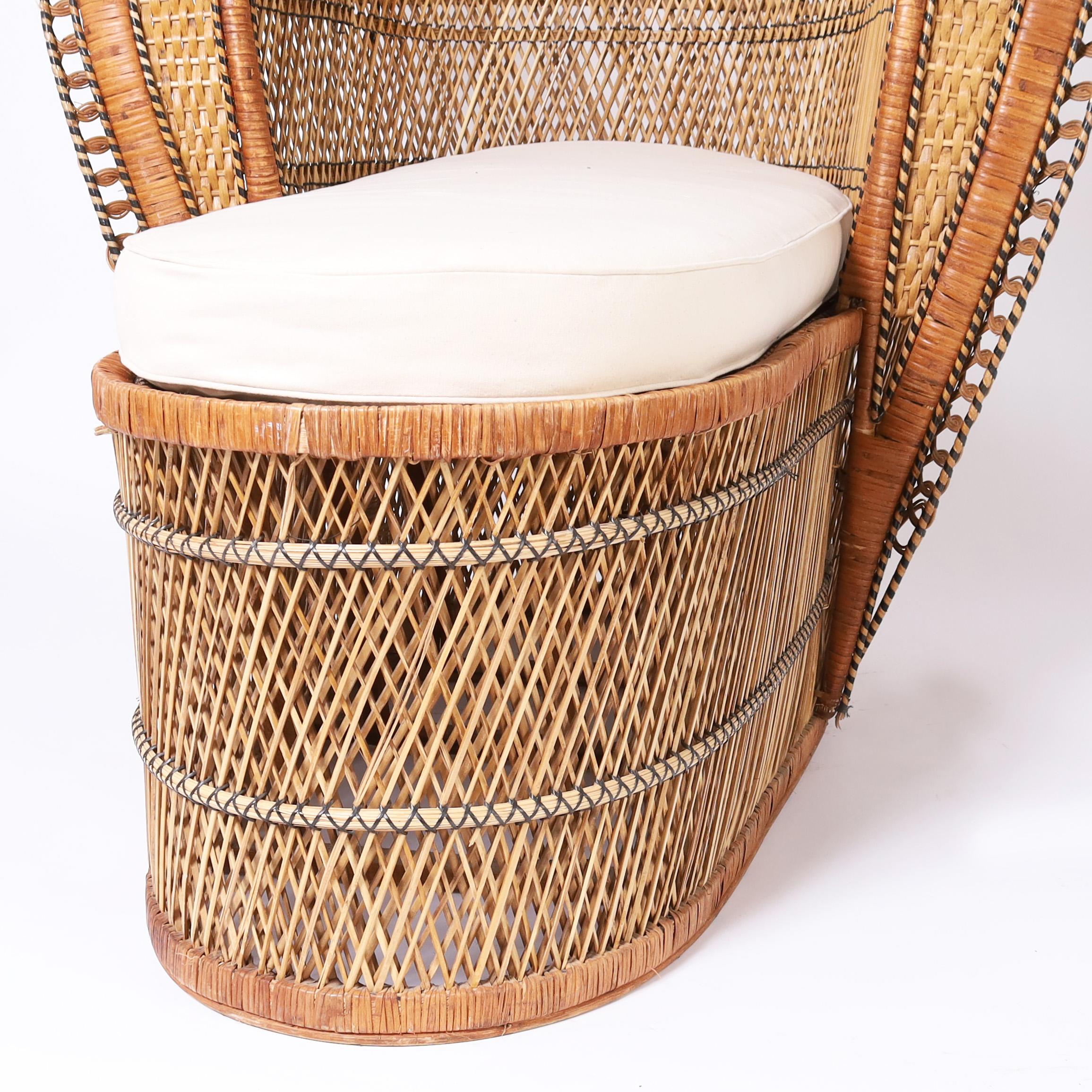 Vintage Anglo Indian Peacock or Cobra Recamier Lounge Chair For Sale 2