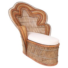 Vintage Anglo Indian Peacock or Cobra Recamier Lounge Chair