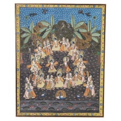 Vintage Pintura angloindia pishhwai de Krishna
