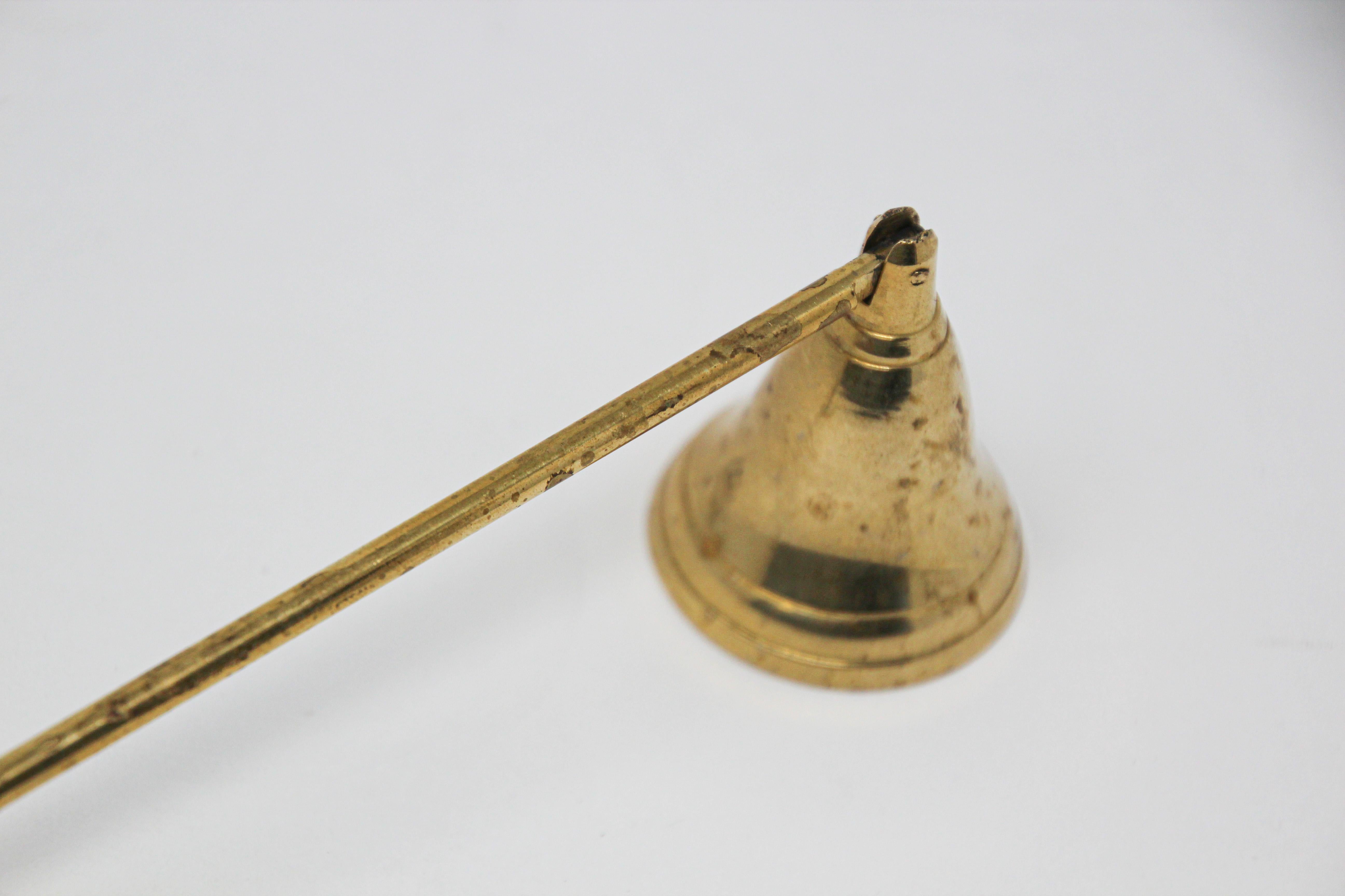 Vintage Anglo-Indian Polished Brass Candle Snuffer 1