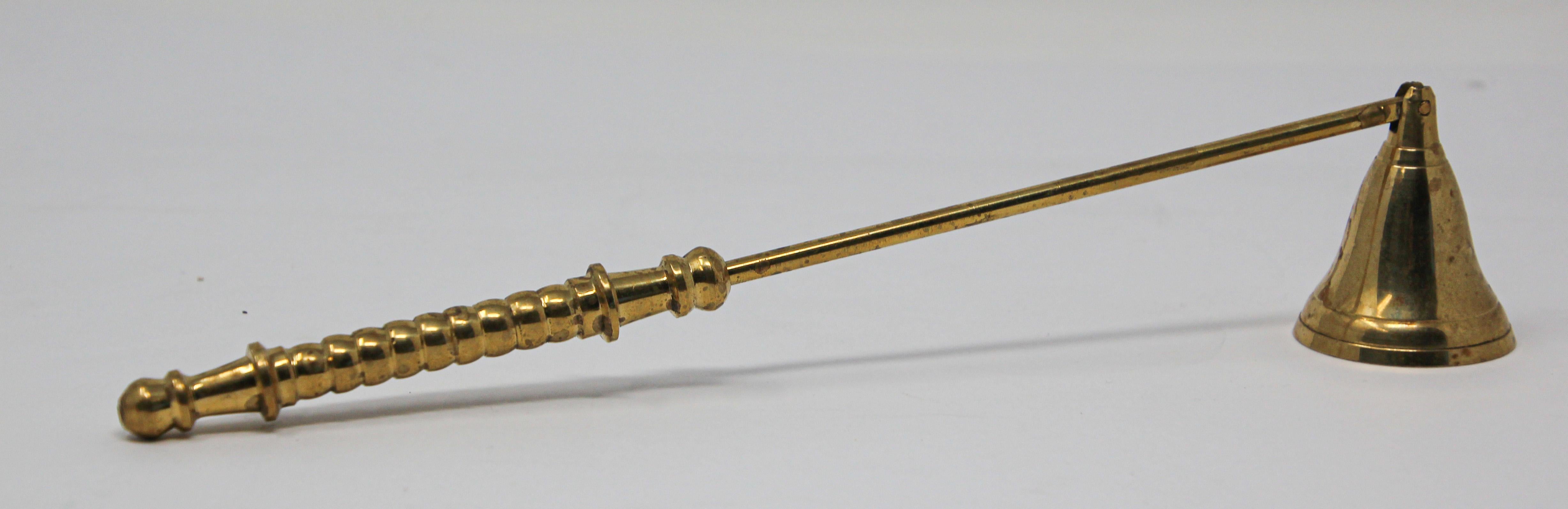 Vintage Anglo-Indian Polished Brass Candle Snuffer 2