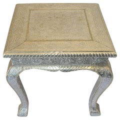 Vintage Anglo-Indian Silver Clad Side Low Table