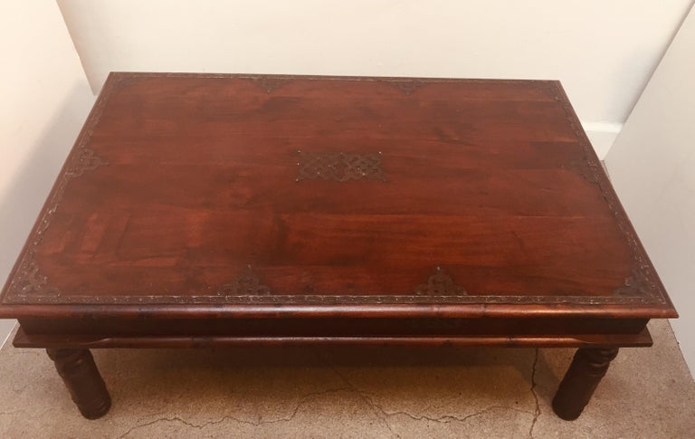 Vintage Anglo-Indian Teak Coffee Table For Sale 3