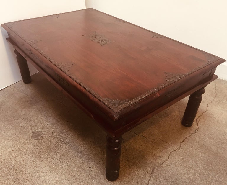 Vintage Anglo-Indian Teak Coffee Table For Sale 2