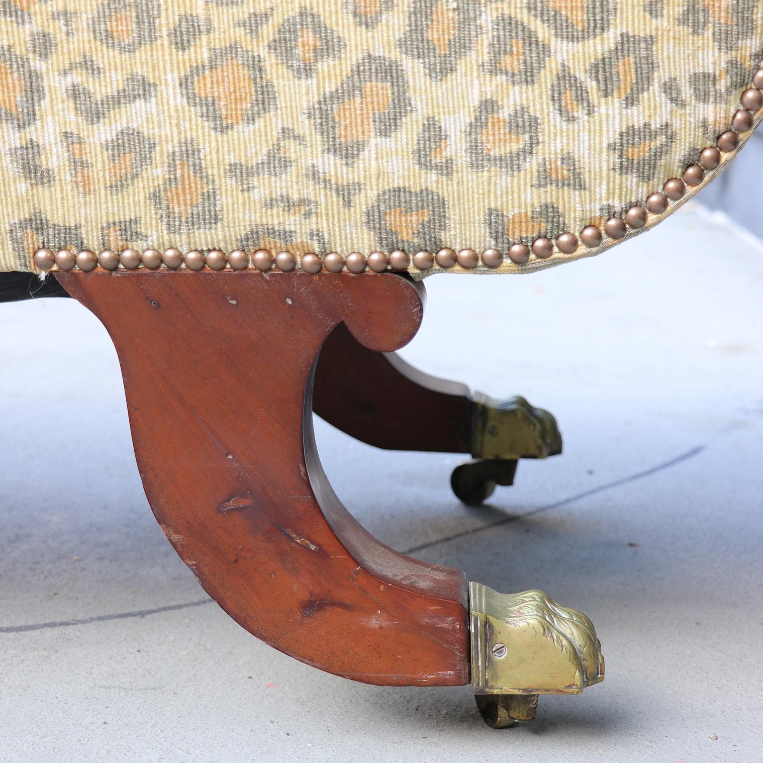 Vintage Animal Pattern Chaise Lounge For Sale 8