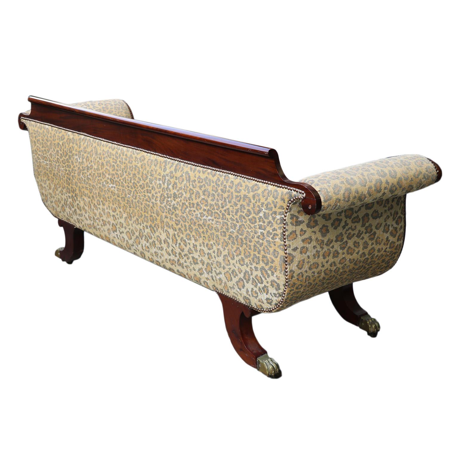 19th Century Vintage Animal Pattern Chaise Lounge For Sale