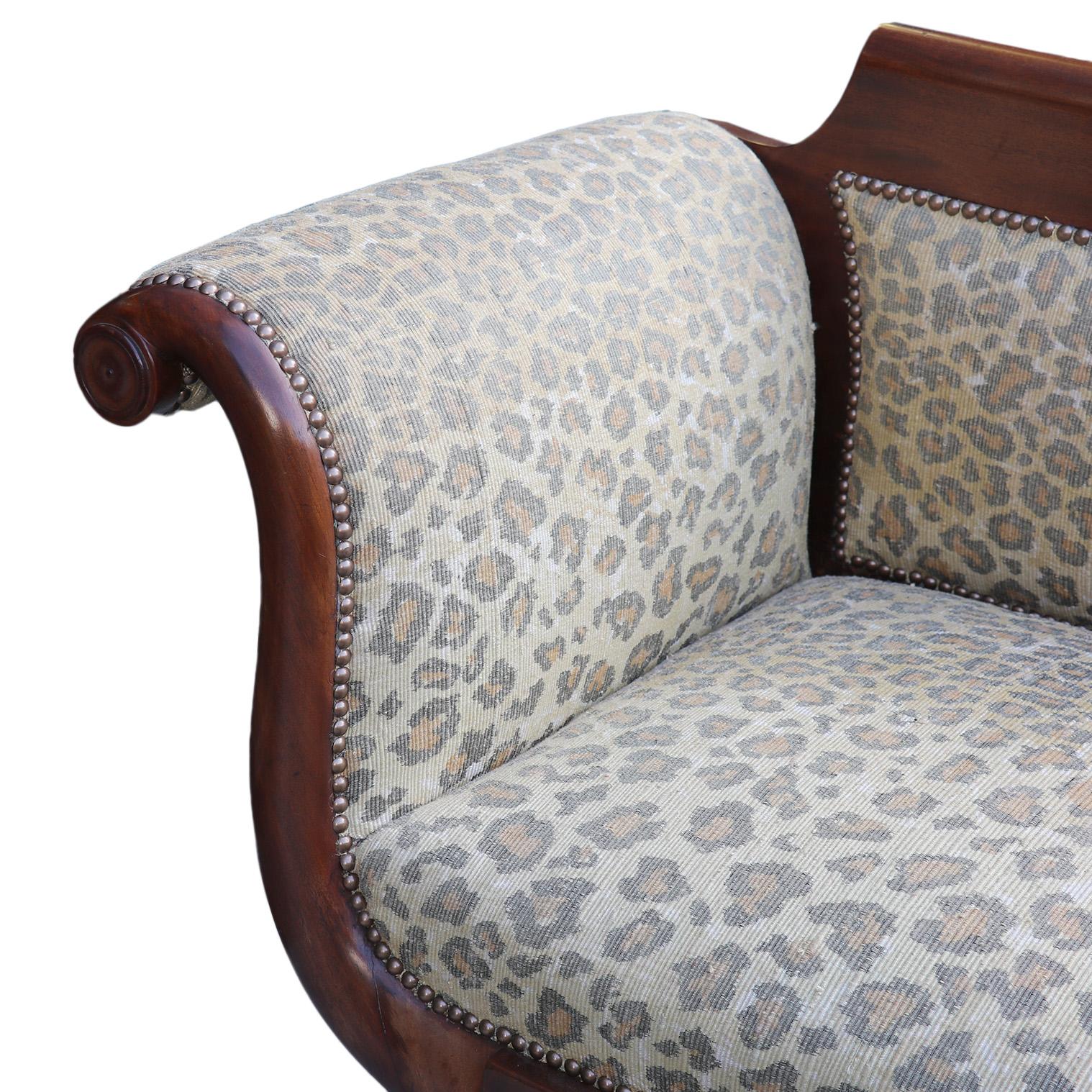 Vintage Animal Pattern Chaise Lounge For Sale 2
