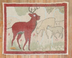 Zabihi Collection Vintage Animal Pictorial Türkischer Teppich