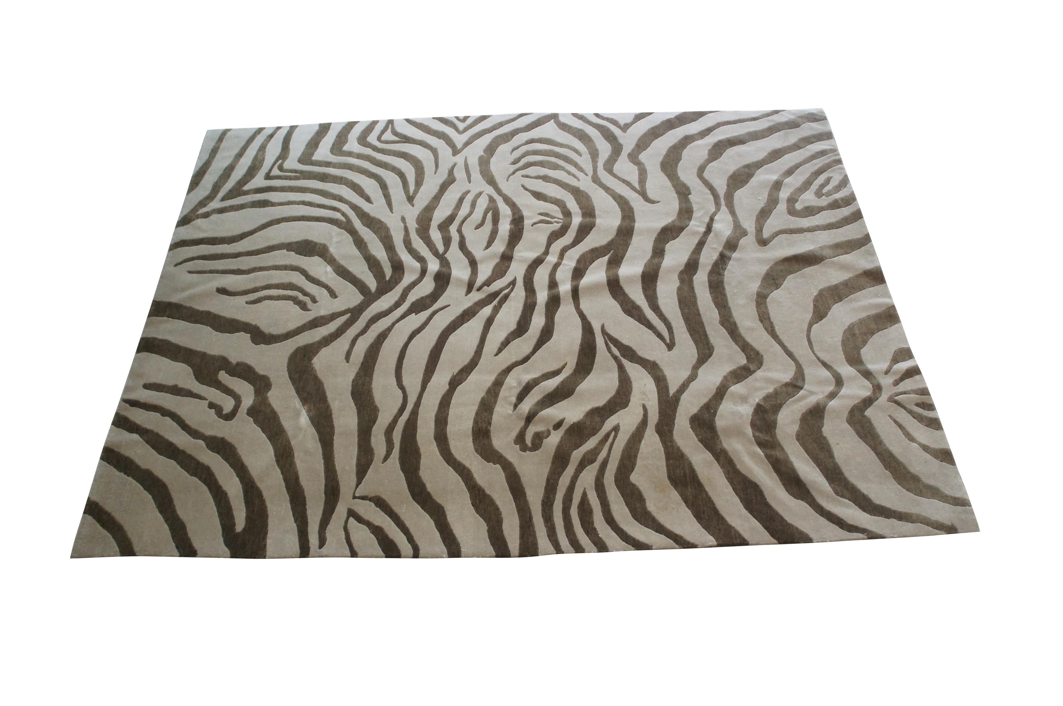 Vintage Animal Print Modern Brown & Beige Zebra Are Rug Carpet 


DIMENSIONS
98