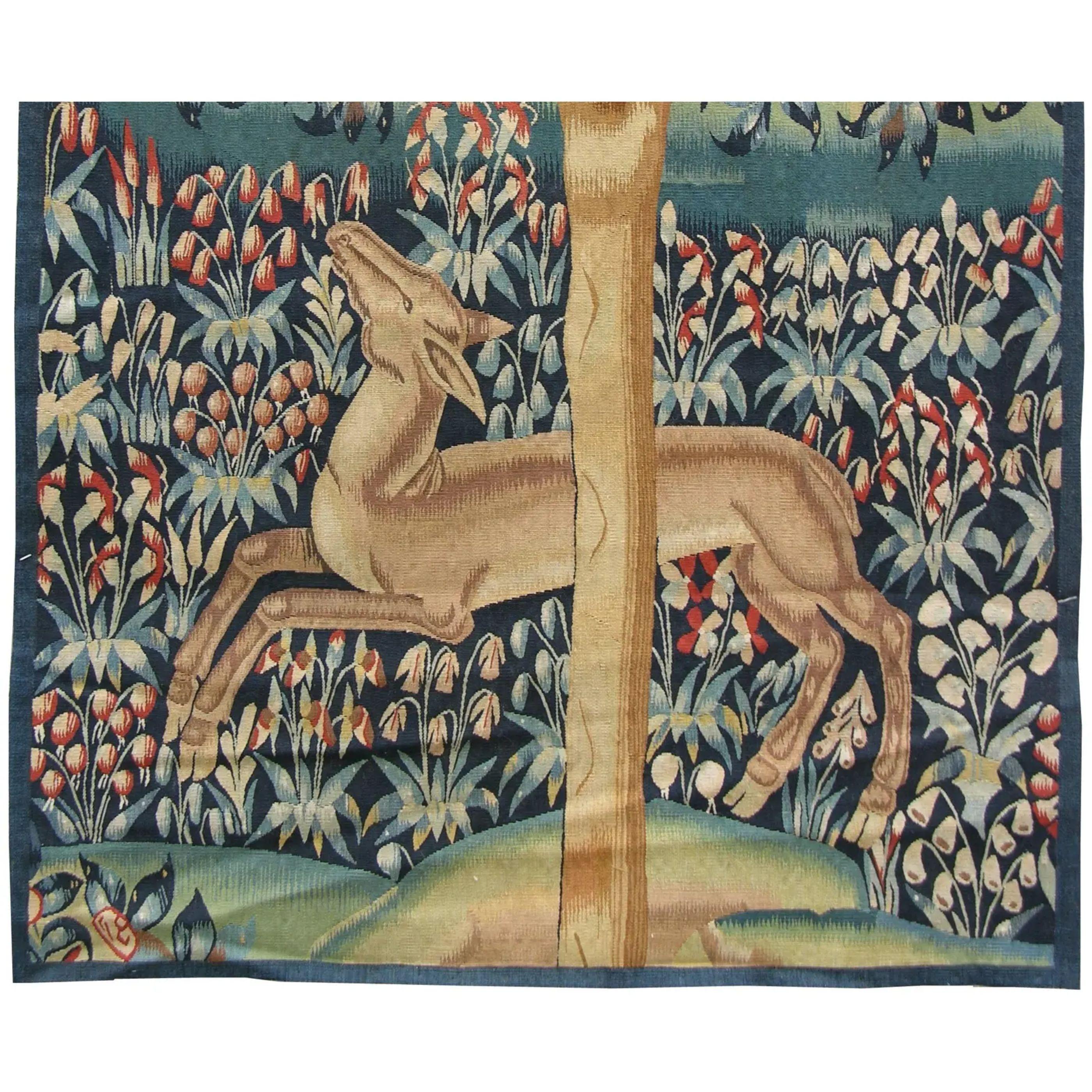Unknown Vintage Animalia Tapestry 7.3 X 6.2 For Sale