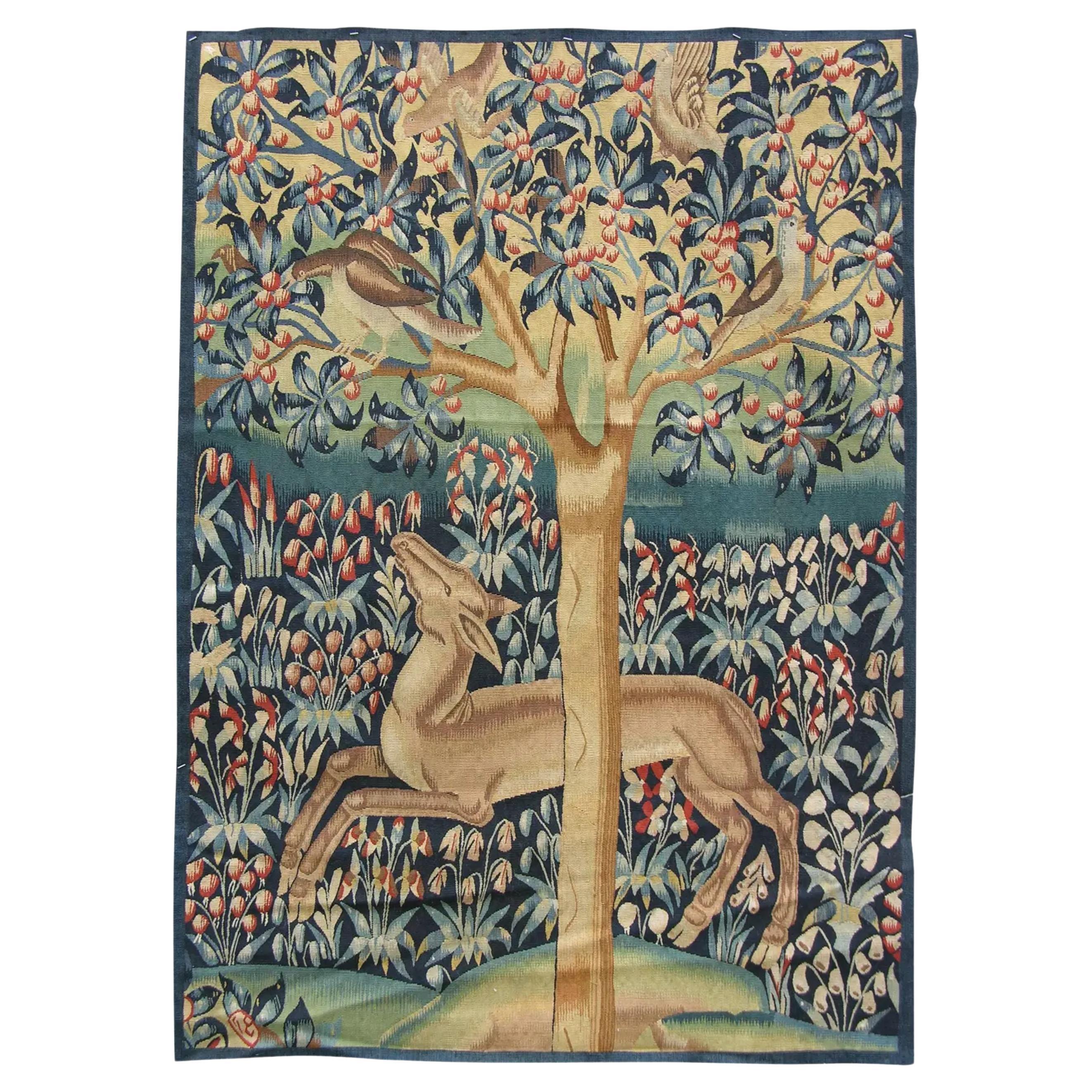 Vintage Animalia Tapestry 7.3 X 6.2 For Sale