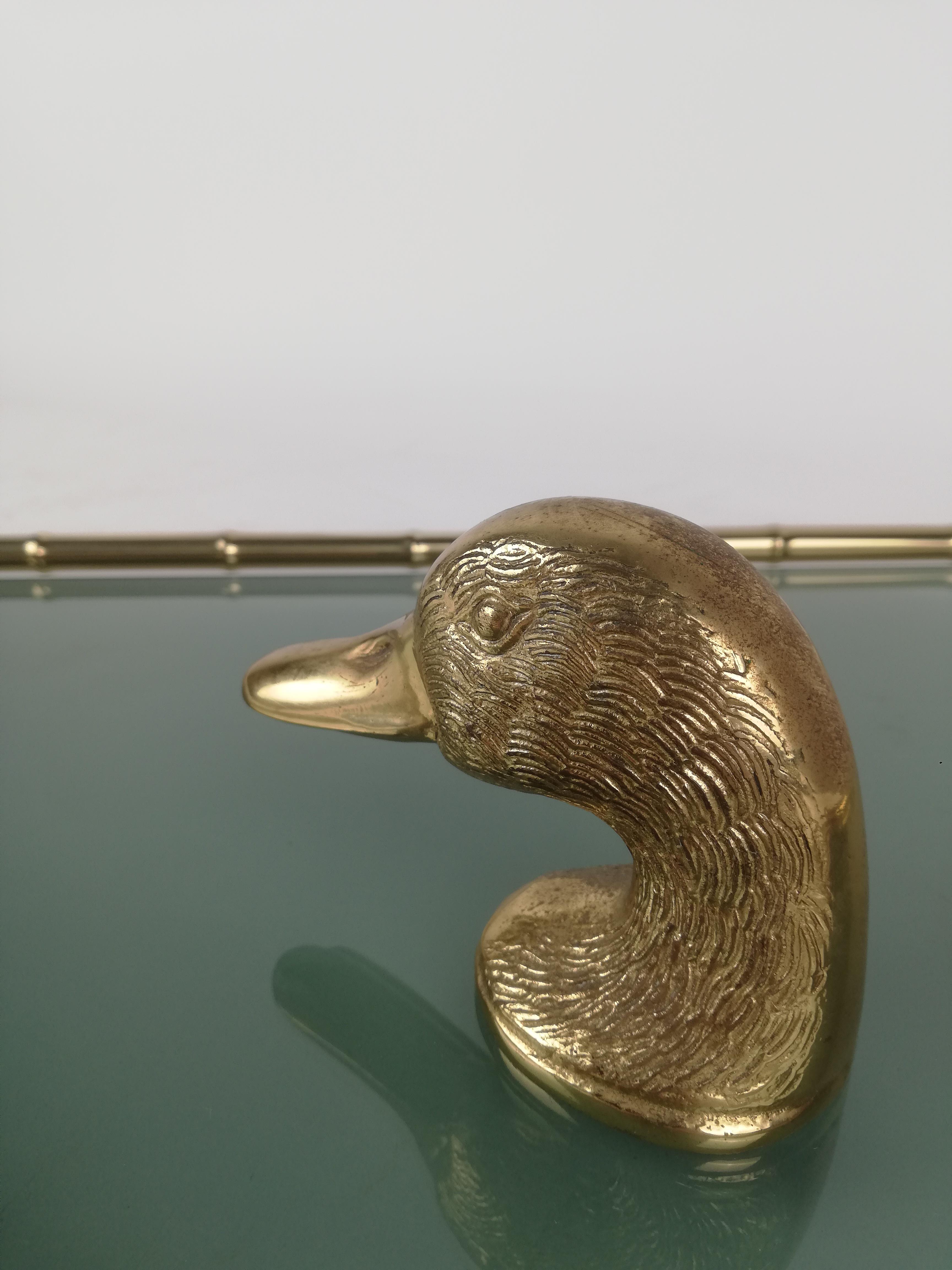 Vintage Animal's Head Bottle Opener in the Style of Gucci, Brass Sculptural Duck For Sale 6