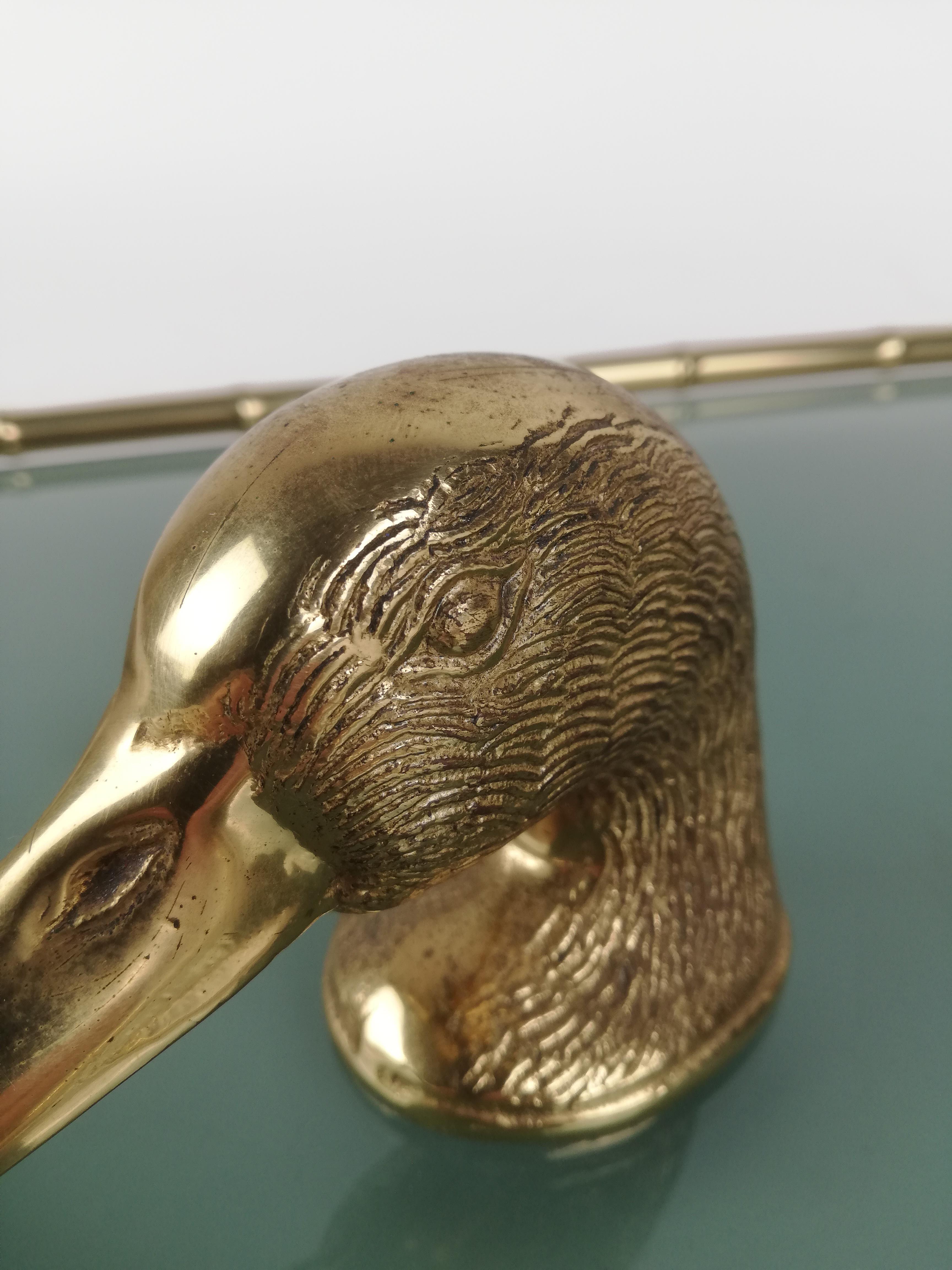 Vintage Animal's Head Bottle Opener in the Style of Gucci, Brass Sculptural Duck For Sale 8