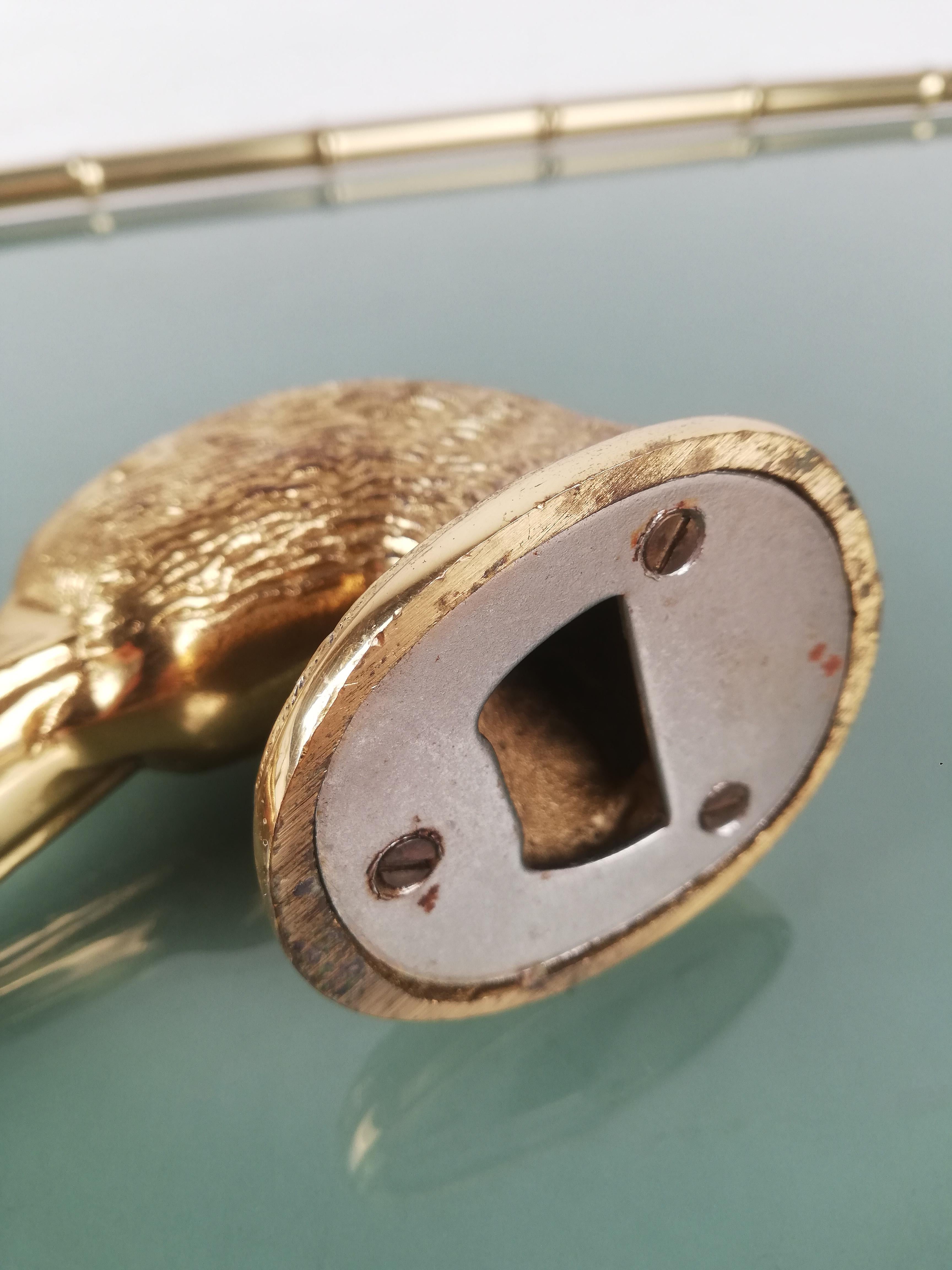 Vintage-Tierskopf-Flaschenöffner mit Tierkopf im Stil von Gucci, Skulpturale Ente aus Messing 9