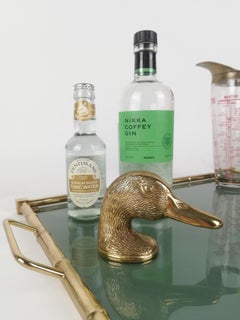 Vintage Animal's Head Bottle Opener in the Style of Gucci, Brass Sculptural Duck