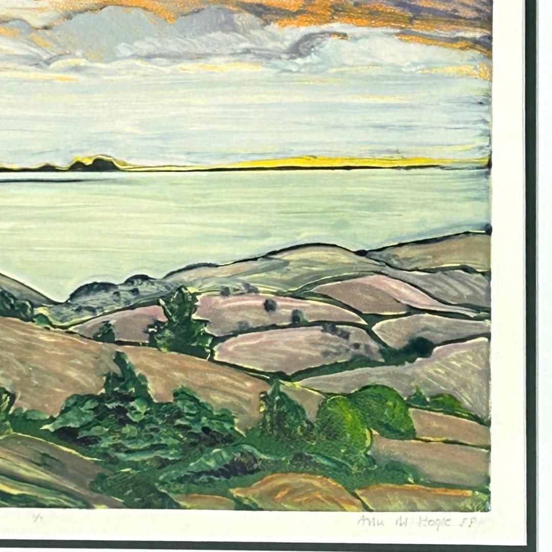 Paper Vintage Ann Hogle Original Watercolor Landscape “Falkland Island” For Sale