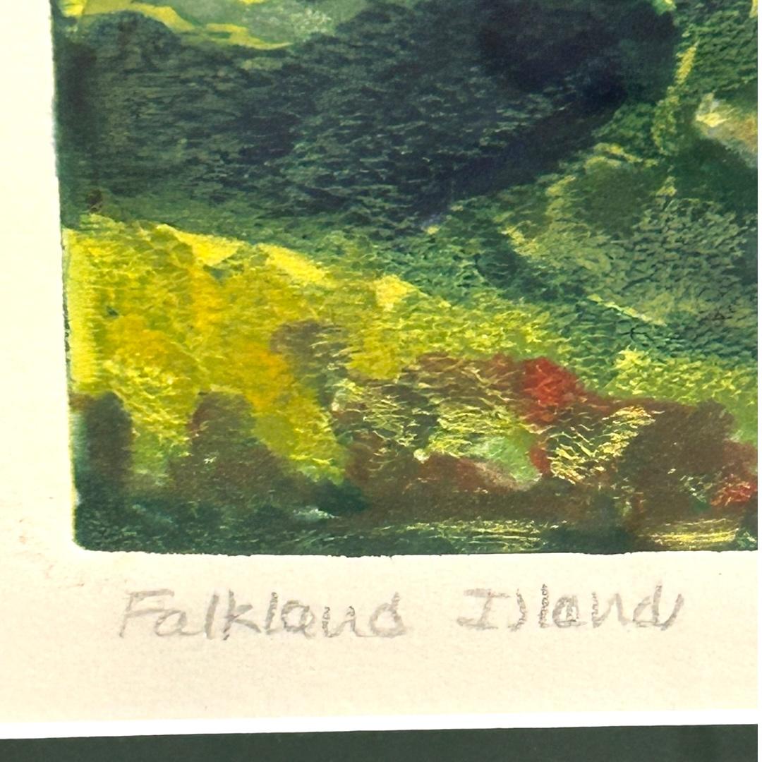 Vintage Ann Hogle Original Watercolor Landscape “Falkland Island” For Sale 1