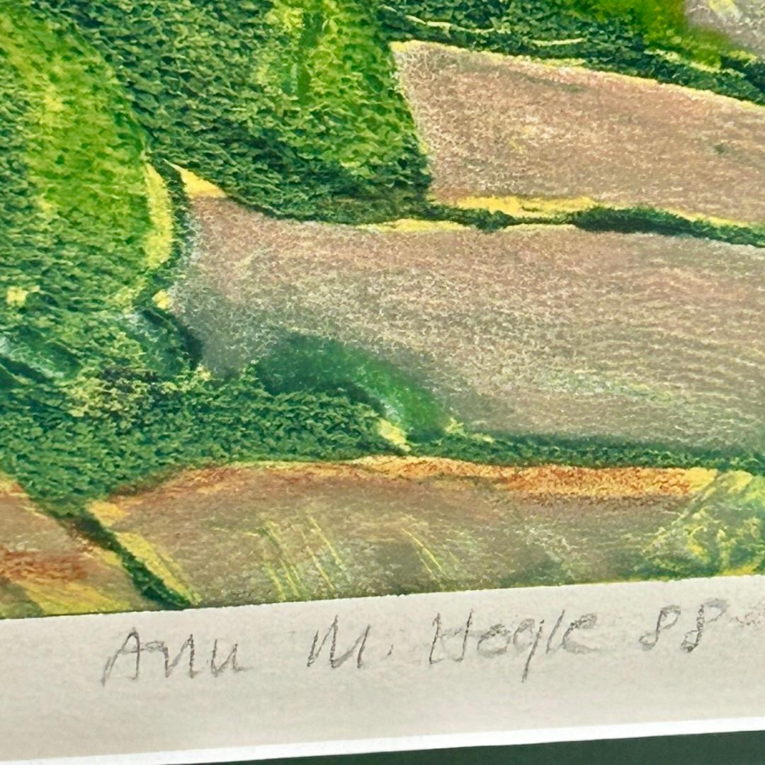Vintage Ann Hogle Paisaje original en acuarela 