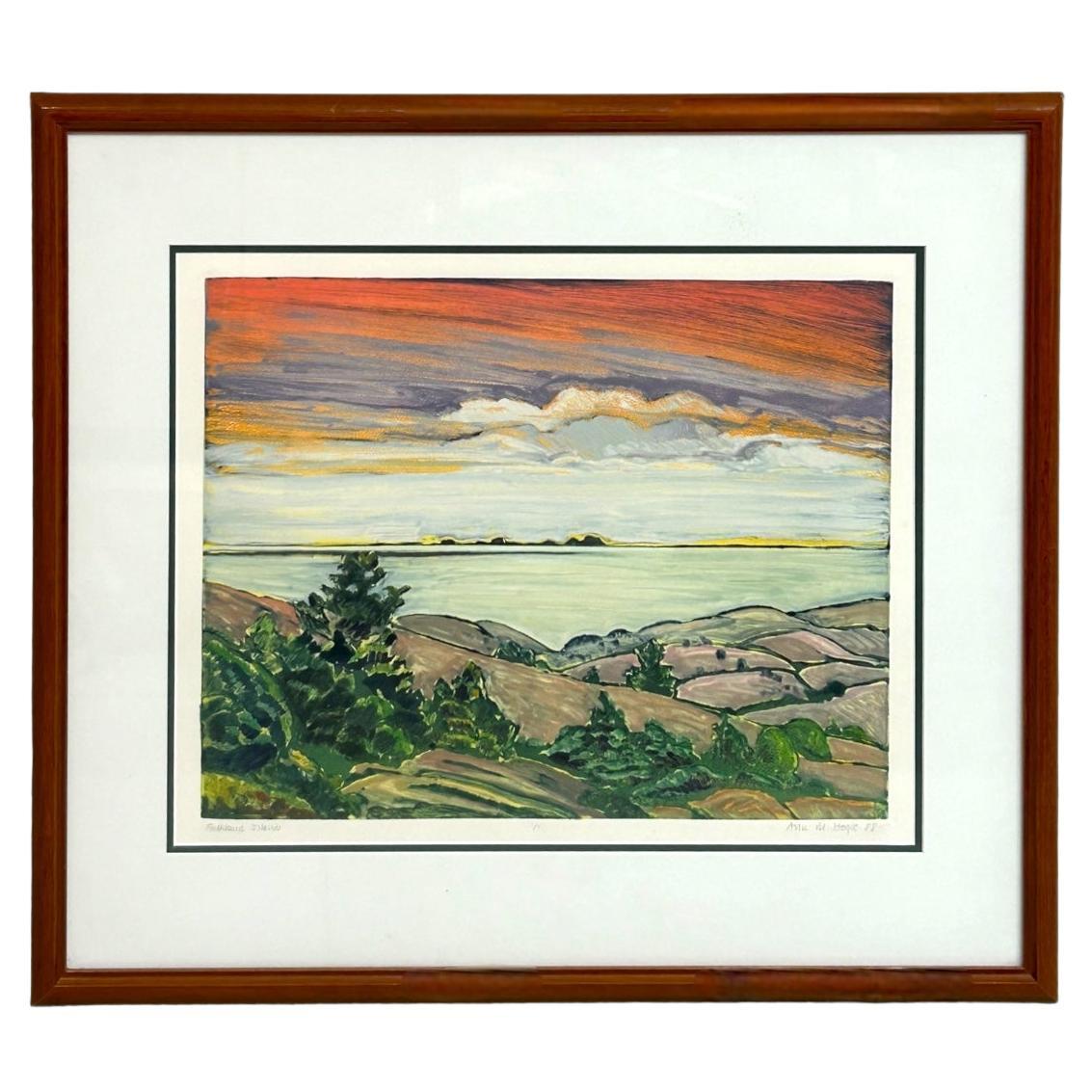 Vintage Ann Hogle Original Watercolor Landscape “Falkland Island” For Sale