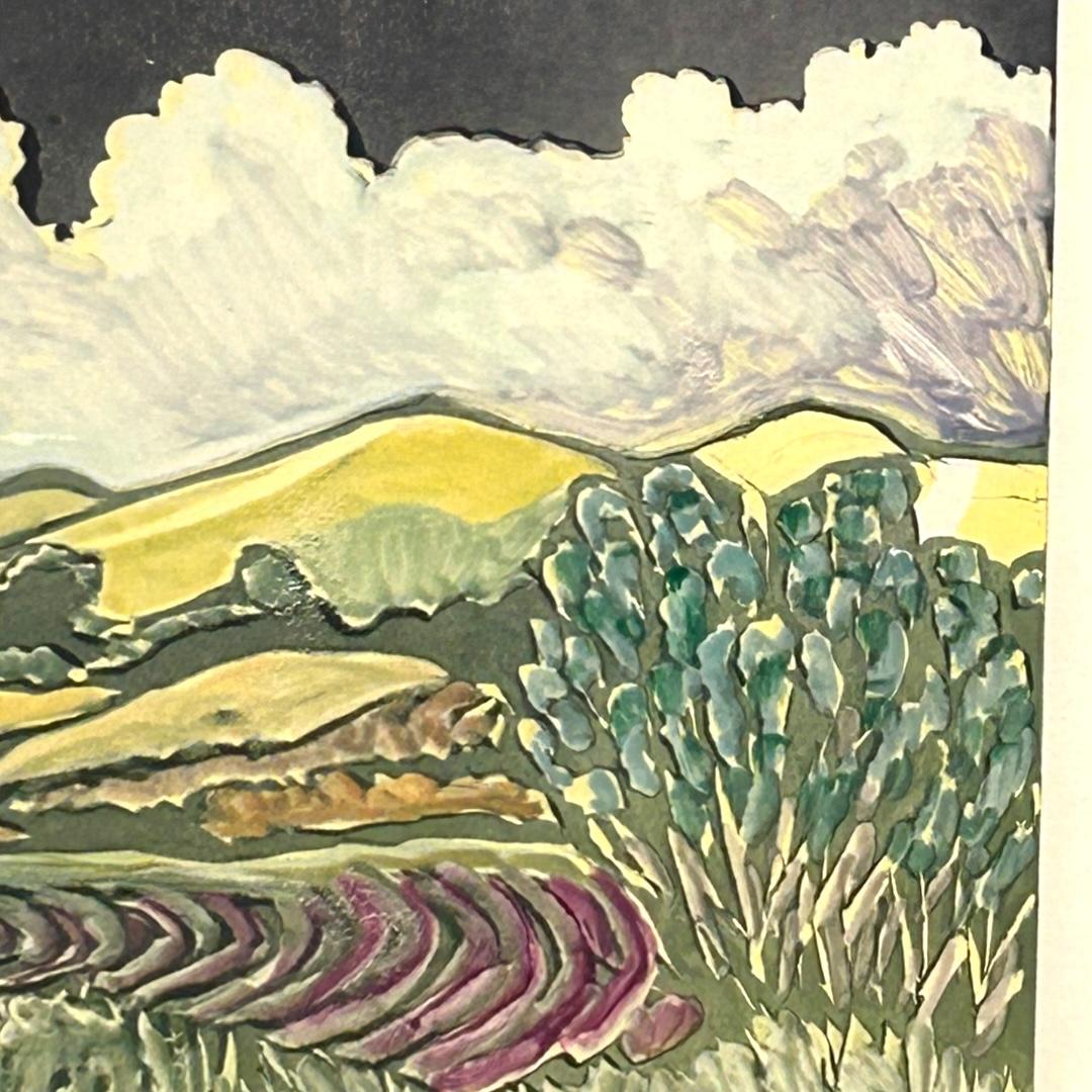 Fin du 20e siècle Ann Hogle aquarelle originale d'un paysage vintage  en vente