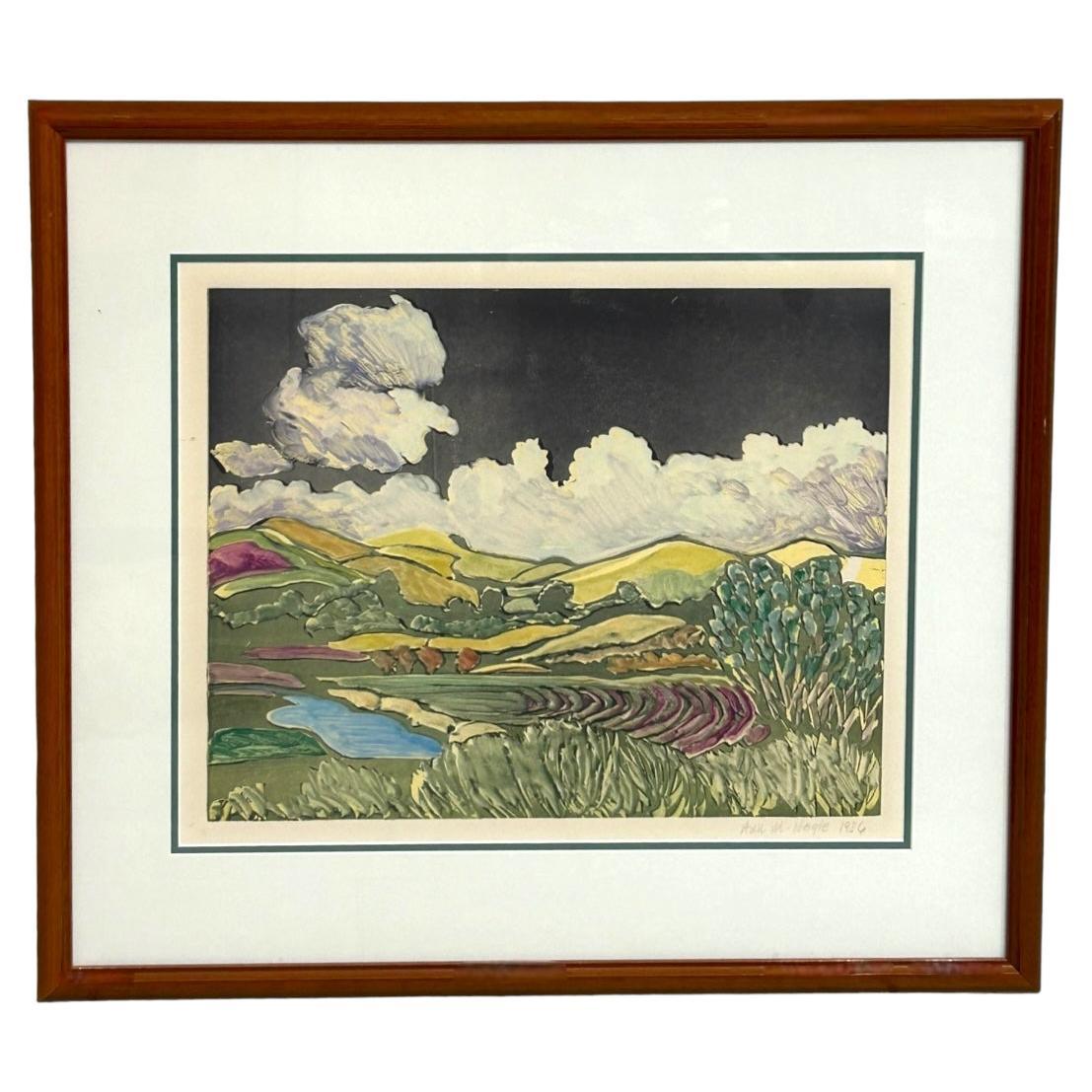 Vintage Ann Hogle Original Watercolor Landscape  For Sale