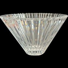 Vintage Ann Nilsson for Orrefors Crystal Round “Clarat” Pattern Linear Bowl