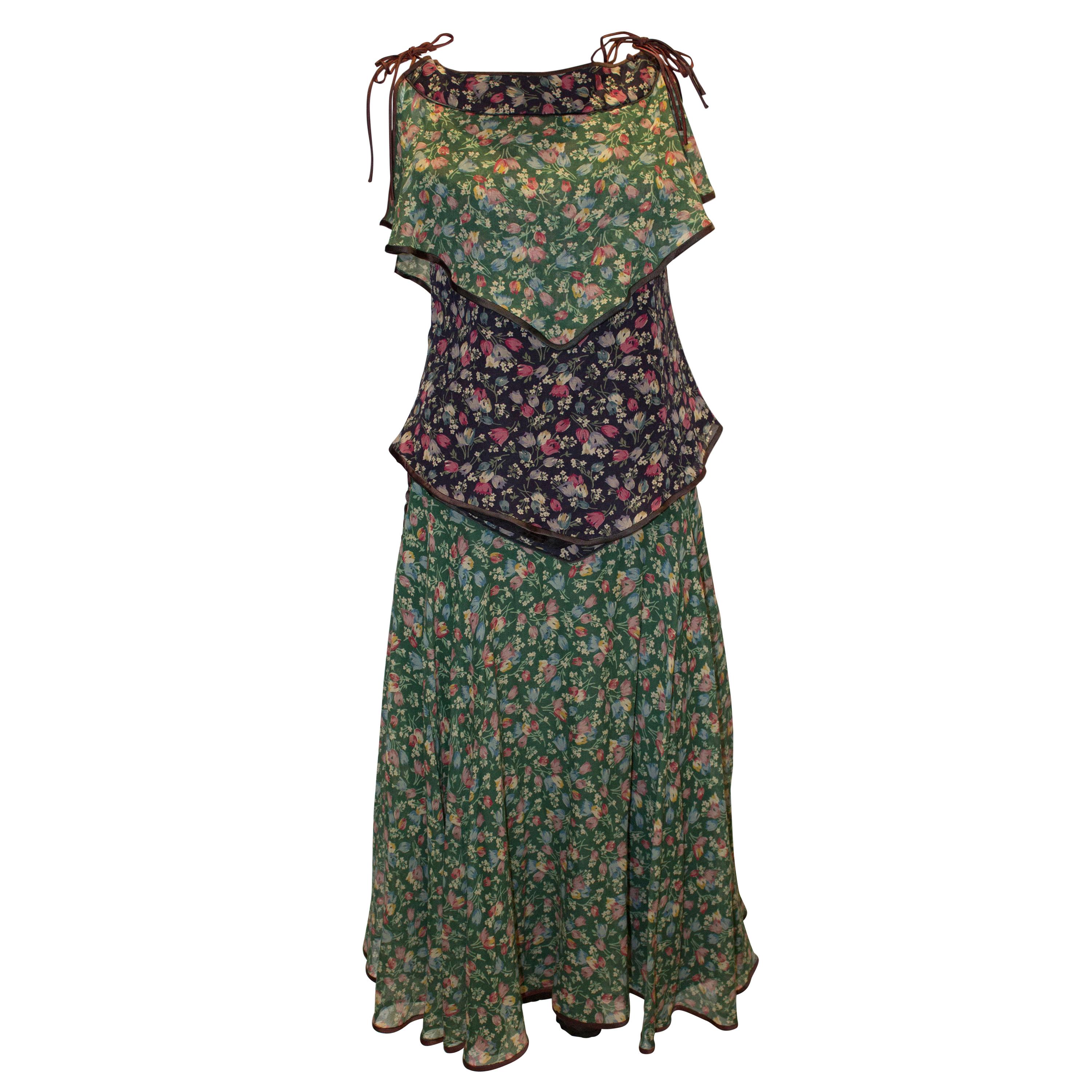 Vintage Anna Belinda Floral Skirt and Top