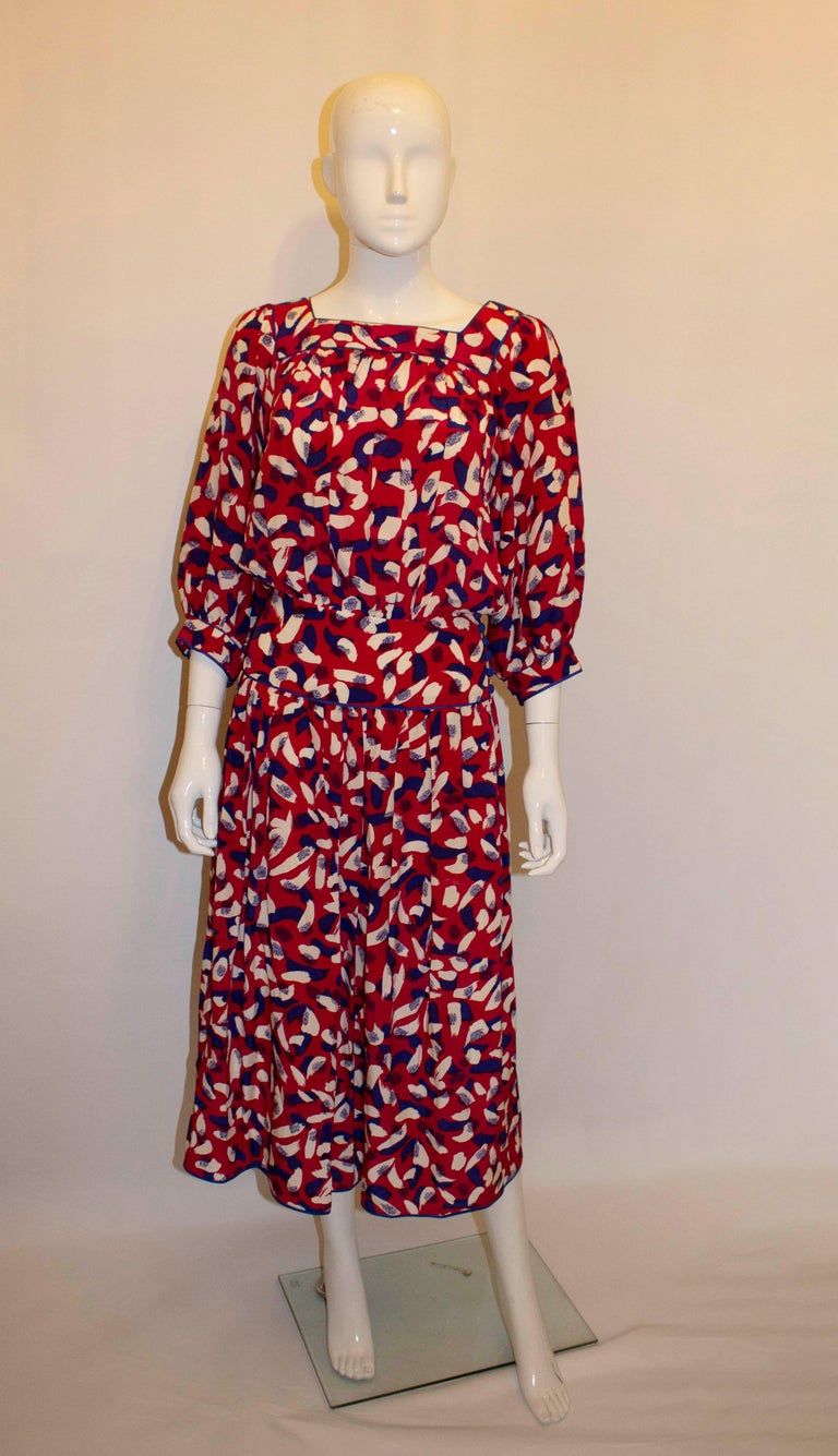 Vintage Anna Belinda Oxford Silk Dress For Sale at 1stDibs