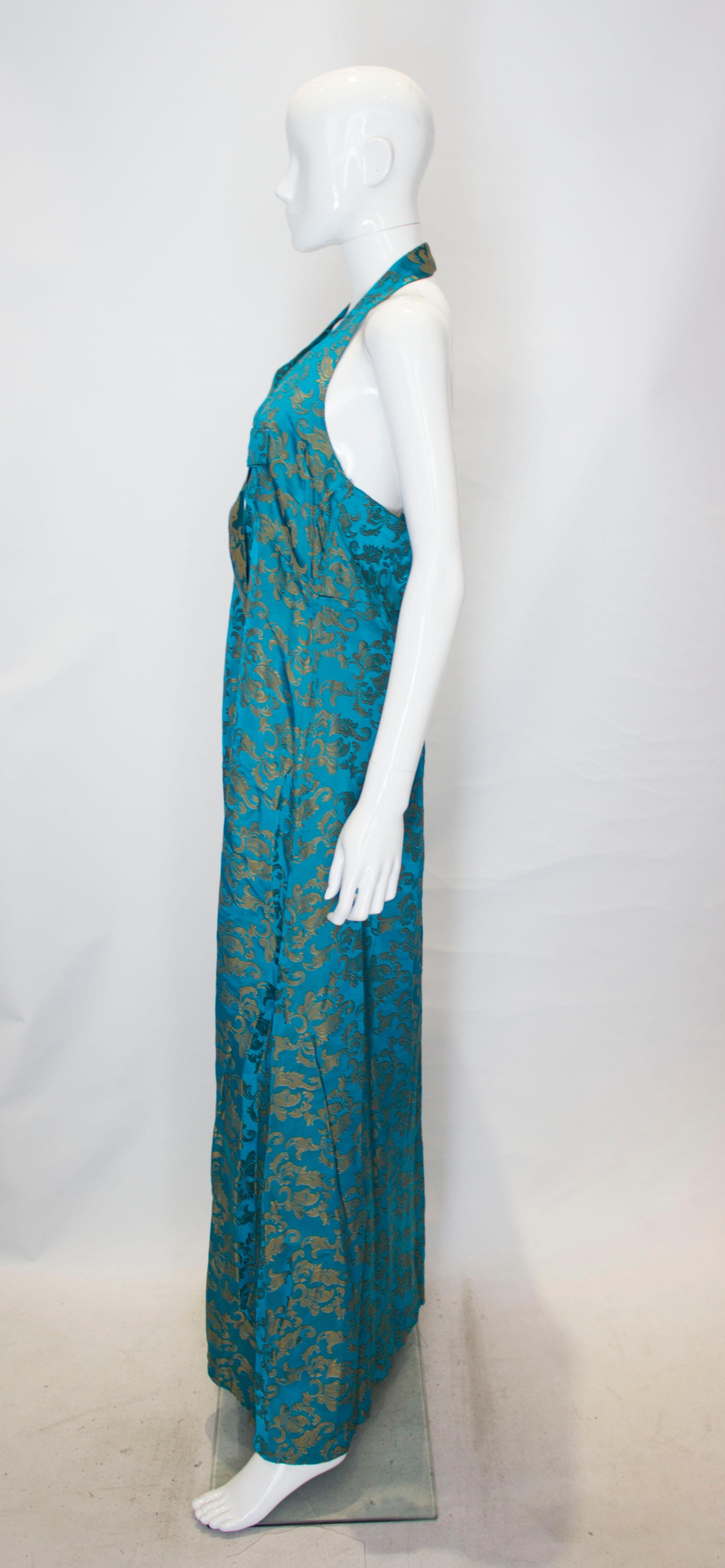 Women's Vintage Anna Clay Couture Halter Neck Gown For Sale